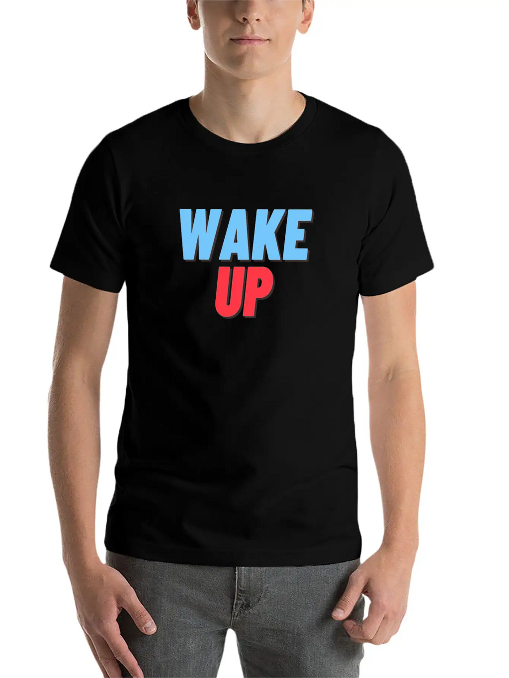 WAKE UP Unisex Short Sleeve Soft Cotton T-Shirt – Casual Everyday Wear