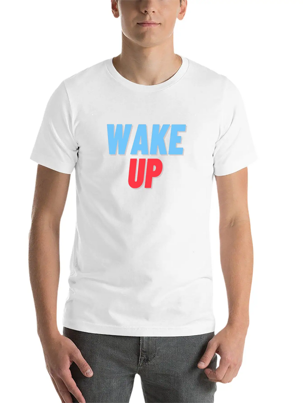 WAKE UP Unisex Short Sleeve Soft Cotton T-Shirt – Casual Everyday Wear
