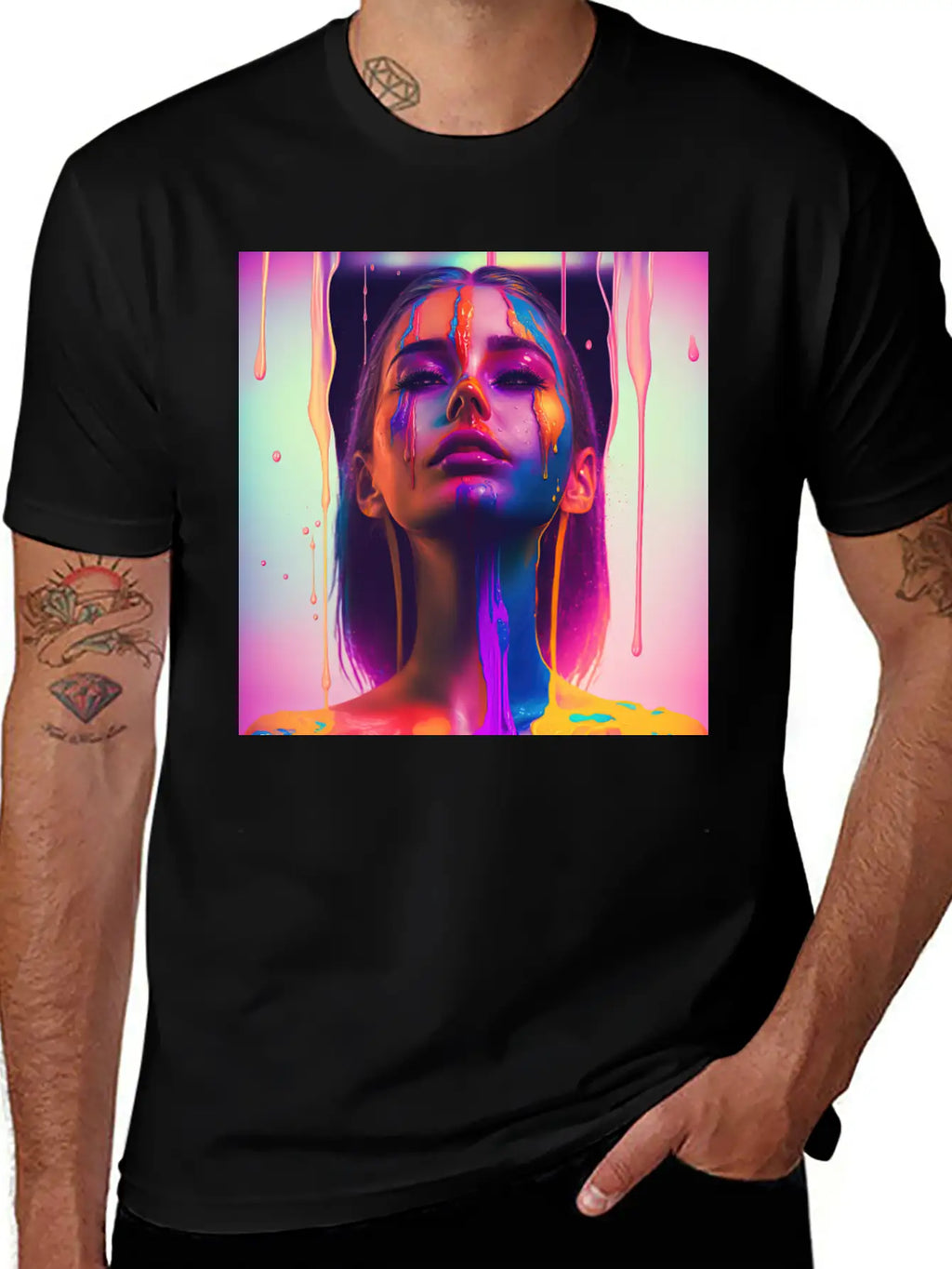 Waking Up On The Right Side Of Bed - Drip Portrait Unisex Casual T-Shirt – Clean Design For Daily Comfort