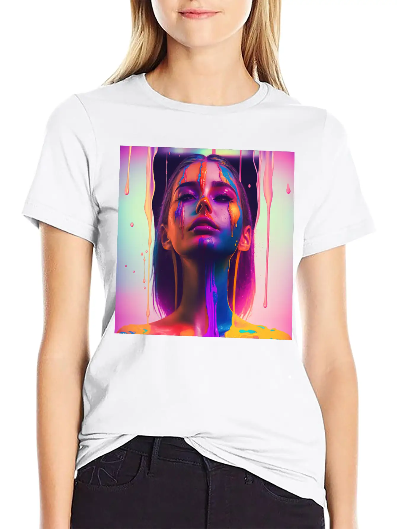 Waking Up On The Right Side Of Bed - Drip Portrait Unisex Casual T-Shirt – Clean Design For Daily Comfort