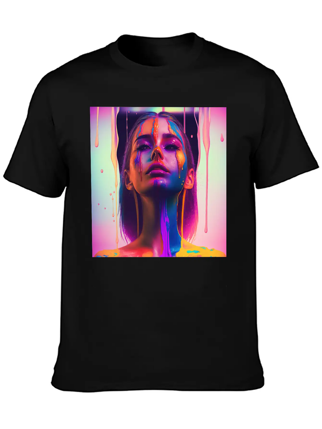 Waking Up On The Right Side Of Bed - Drip Portrait Unisex Casual T-Shirt – Clean Design For Daily Comfort