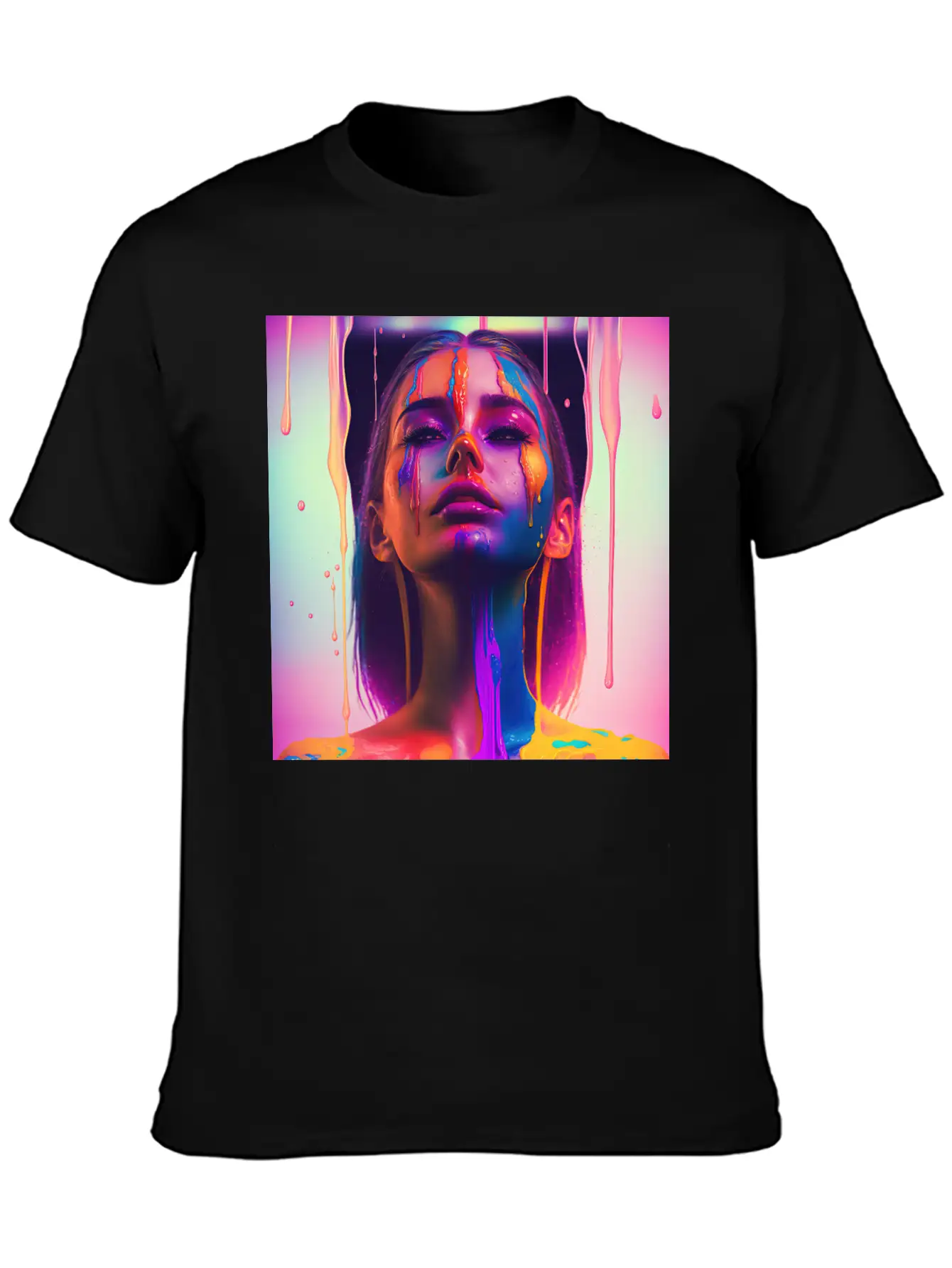 Waking Up On The Right Side Of Bed - Drip Portrait Unisex Casual T-Shirt – Clean Design For Daily Comfort