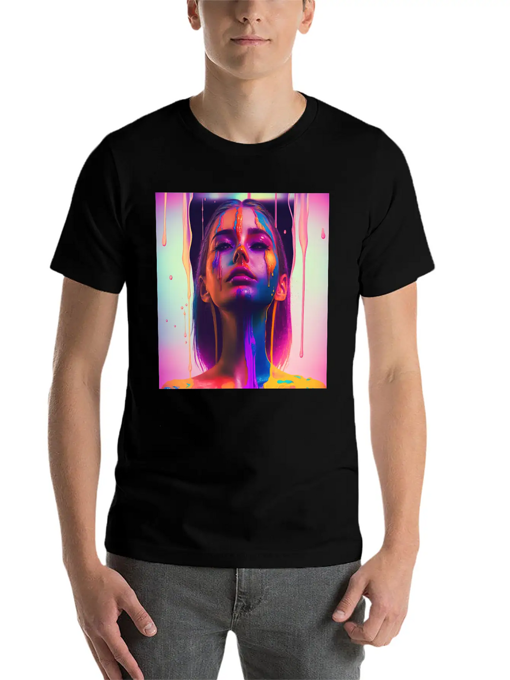 Waking Up On The Right Side Of Bed - Drip Portrait Unisex Casual T-Shirt – Clean Design For Daily Comfort