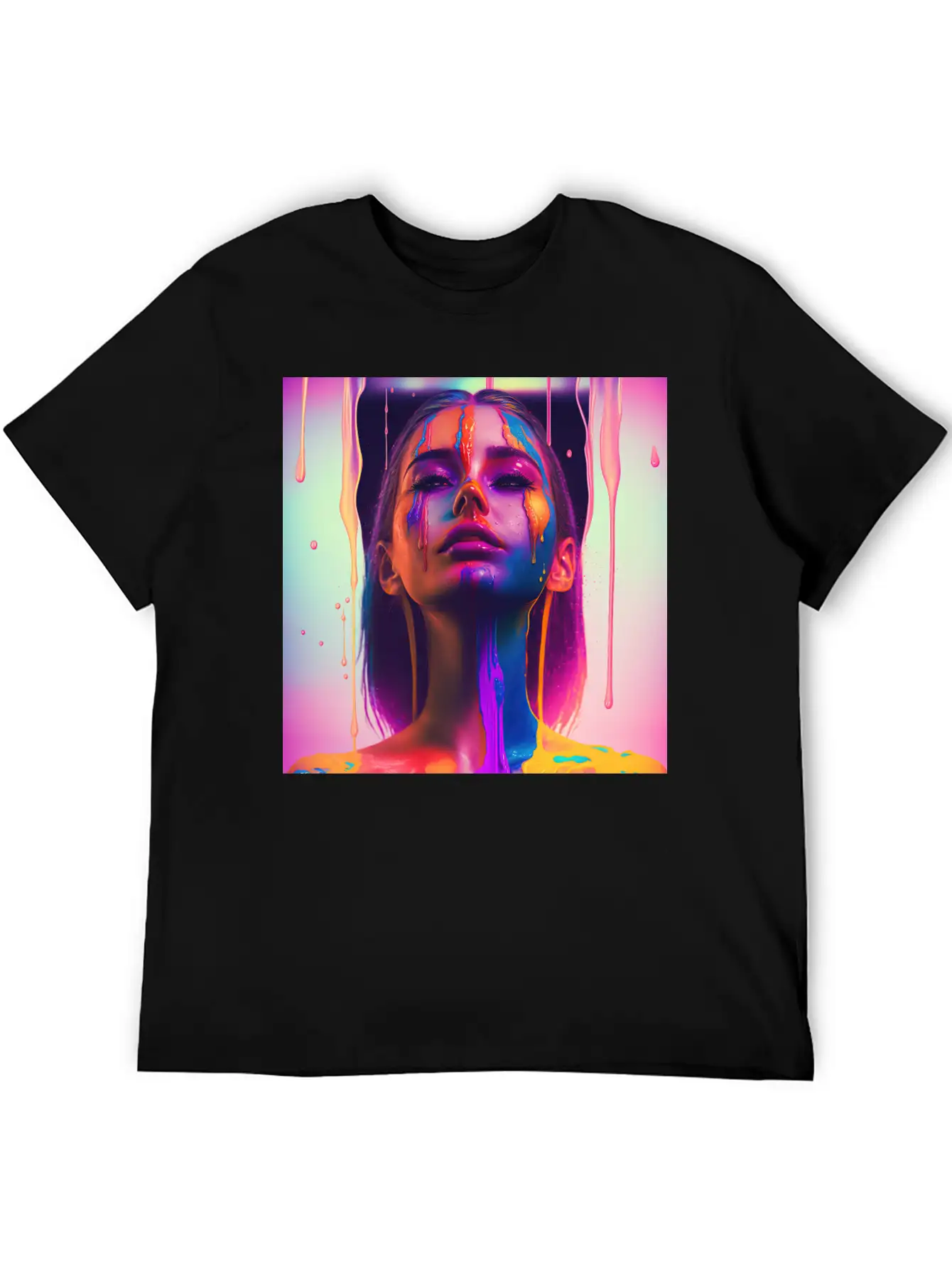 Waking Up On The Right Side Of Bed - Drip Portrait Unisex Casual T-Shirt – Clean Design For Daily Comfort
