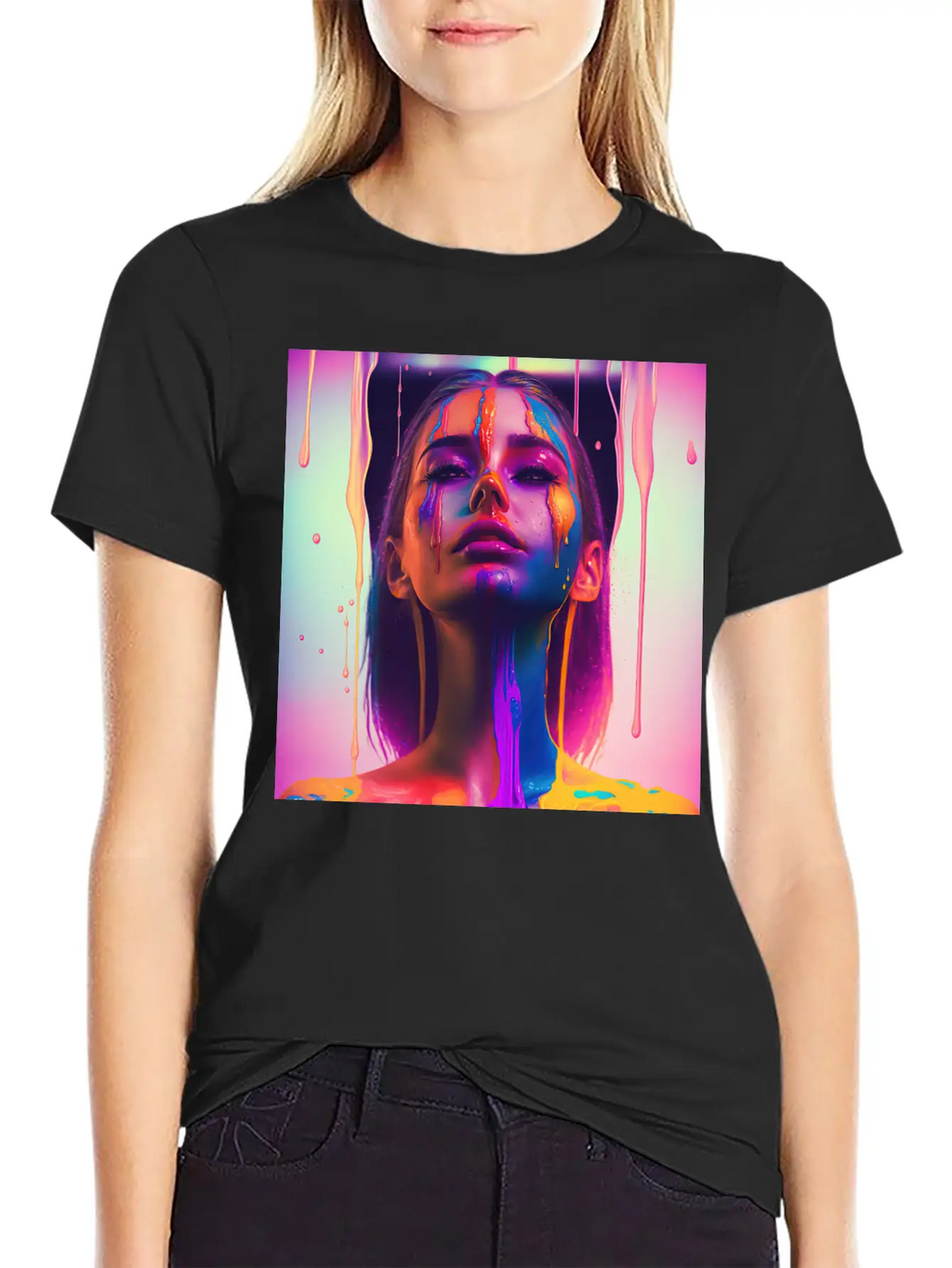 Waking Up On The Right Side Of Bed - Drip Portrait Unisex Casual T-Shirt – Clean Design For Daily Comfort