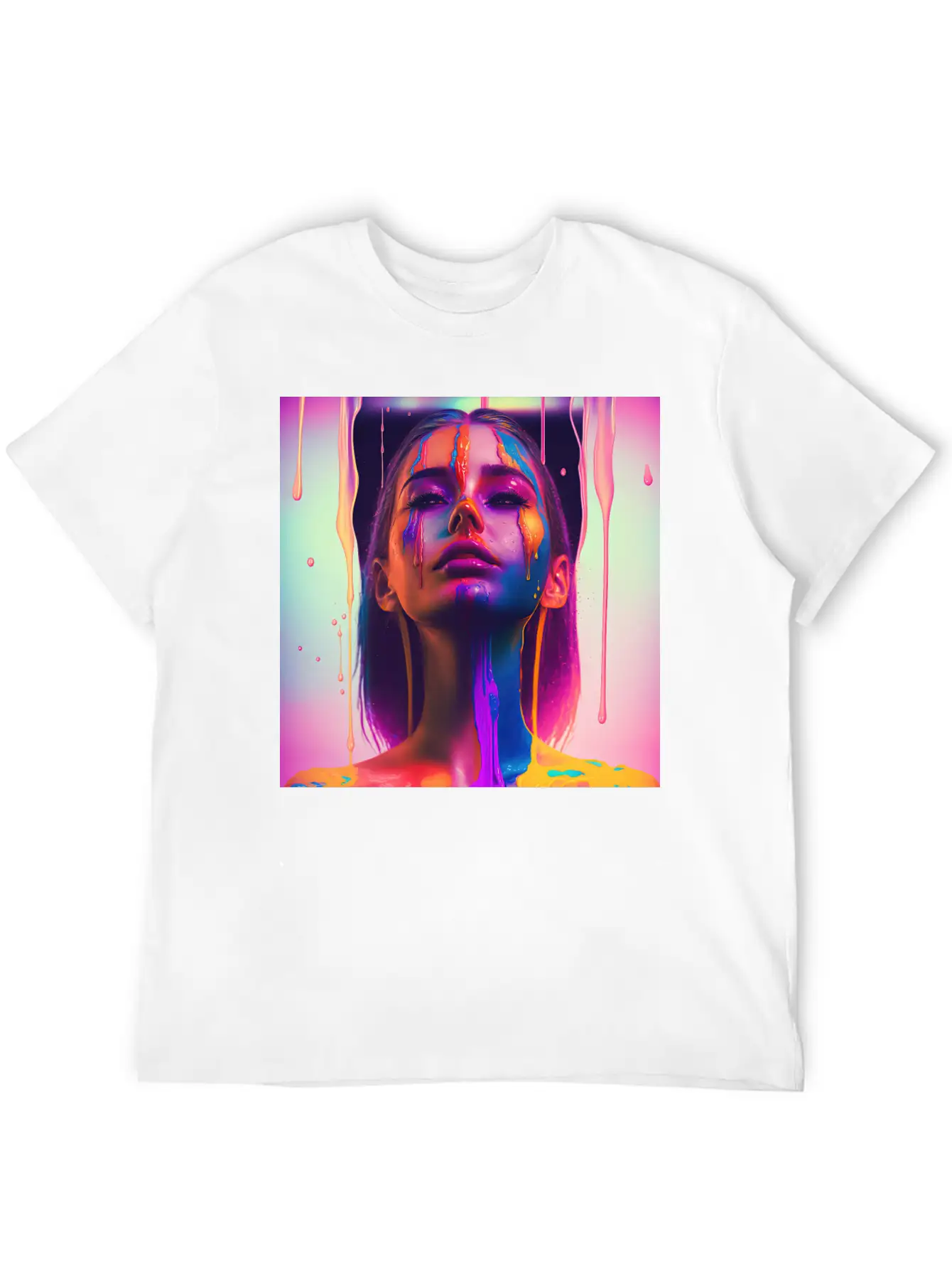 Waking Up On The Right Side Of Bed - Drip Portrait Unisex Casual T-Shirt – Clean Design For Daily Comfort
