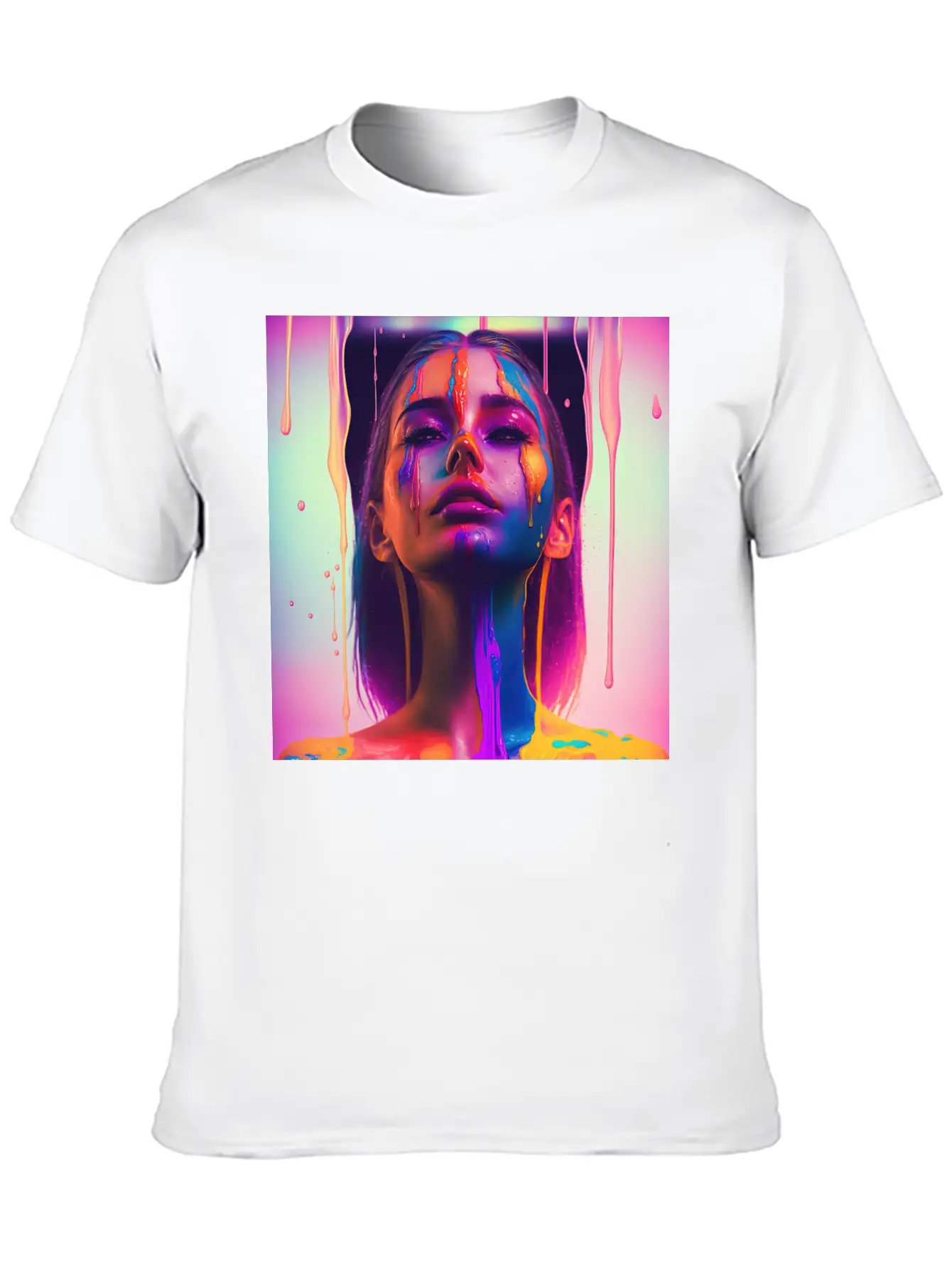 Waking Up On The Right Side Of Bed - Drip Portrait Unisex Casual T-Shirt – Clean Design For Daily Comfort