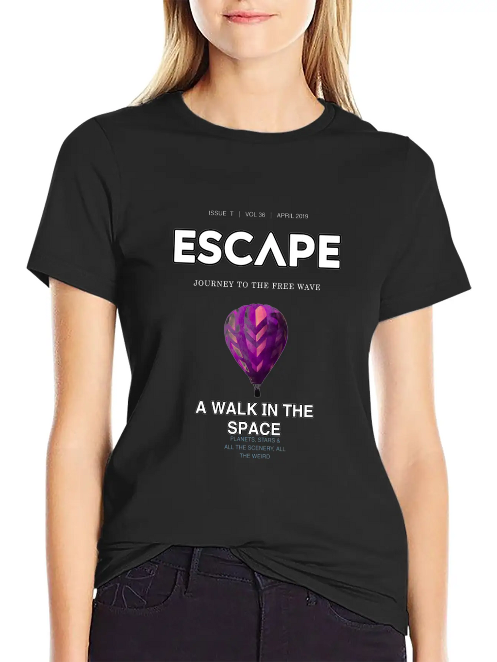 Walk To The Space Unisex Short Sleeve Soft Cotton T-Shirt – Casual Everyday Wear