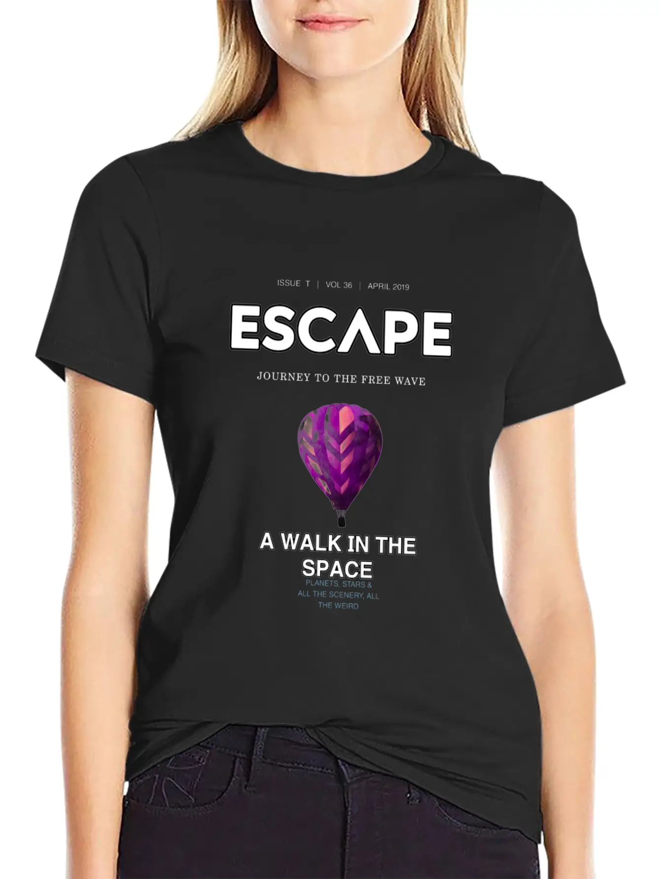 Walk To The Space Unisex Short Sleeve Soft Cotton T-Shirt – Casual Everyday Wear