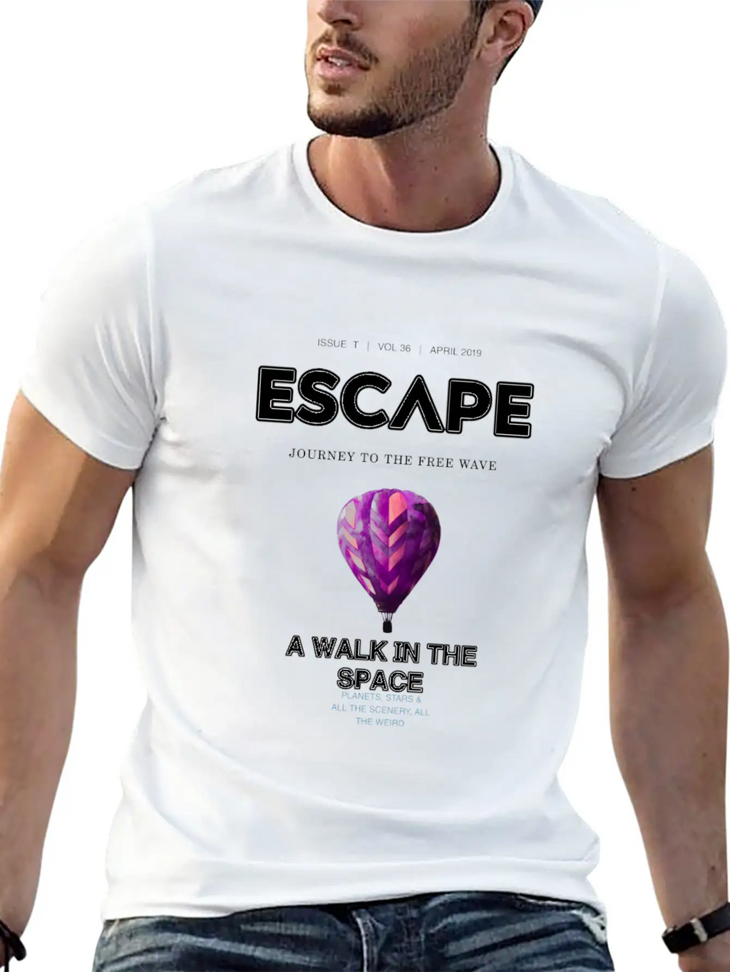 Walk To The Space Unisex Short Sleeve Soft Cotton T-Shirt – Casual Everyday Wear
