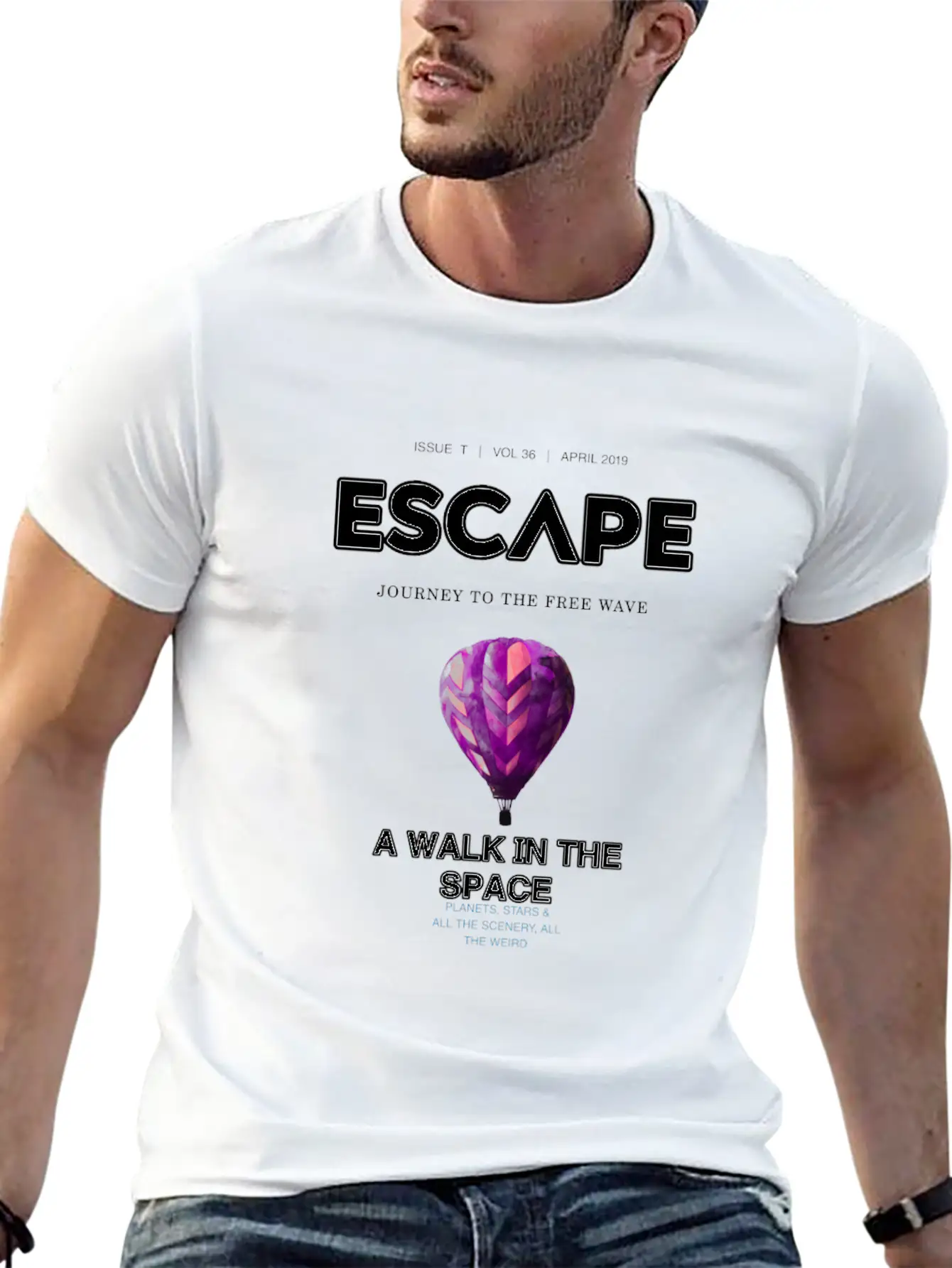 Walk To The Space Unisex Short Sleeve Soft Cotton T-Shirt – Casual Everyday Wear