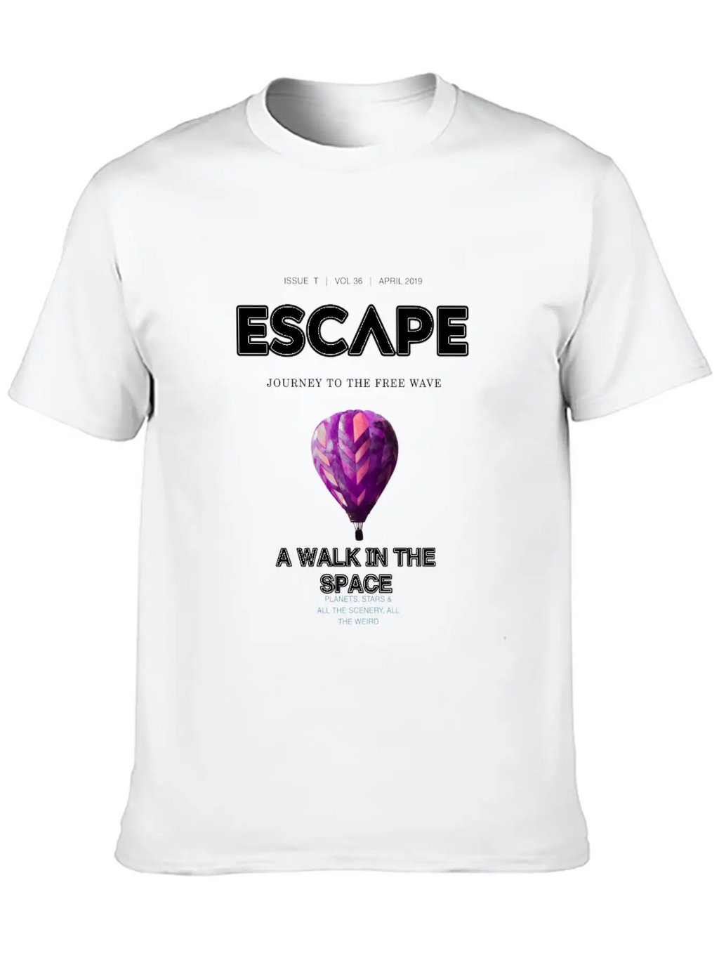 Walk To The Space Unisex Short Sleeve Soft Cotton T-Shirt – Casual Everyday Wear