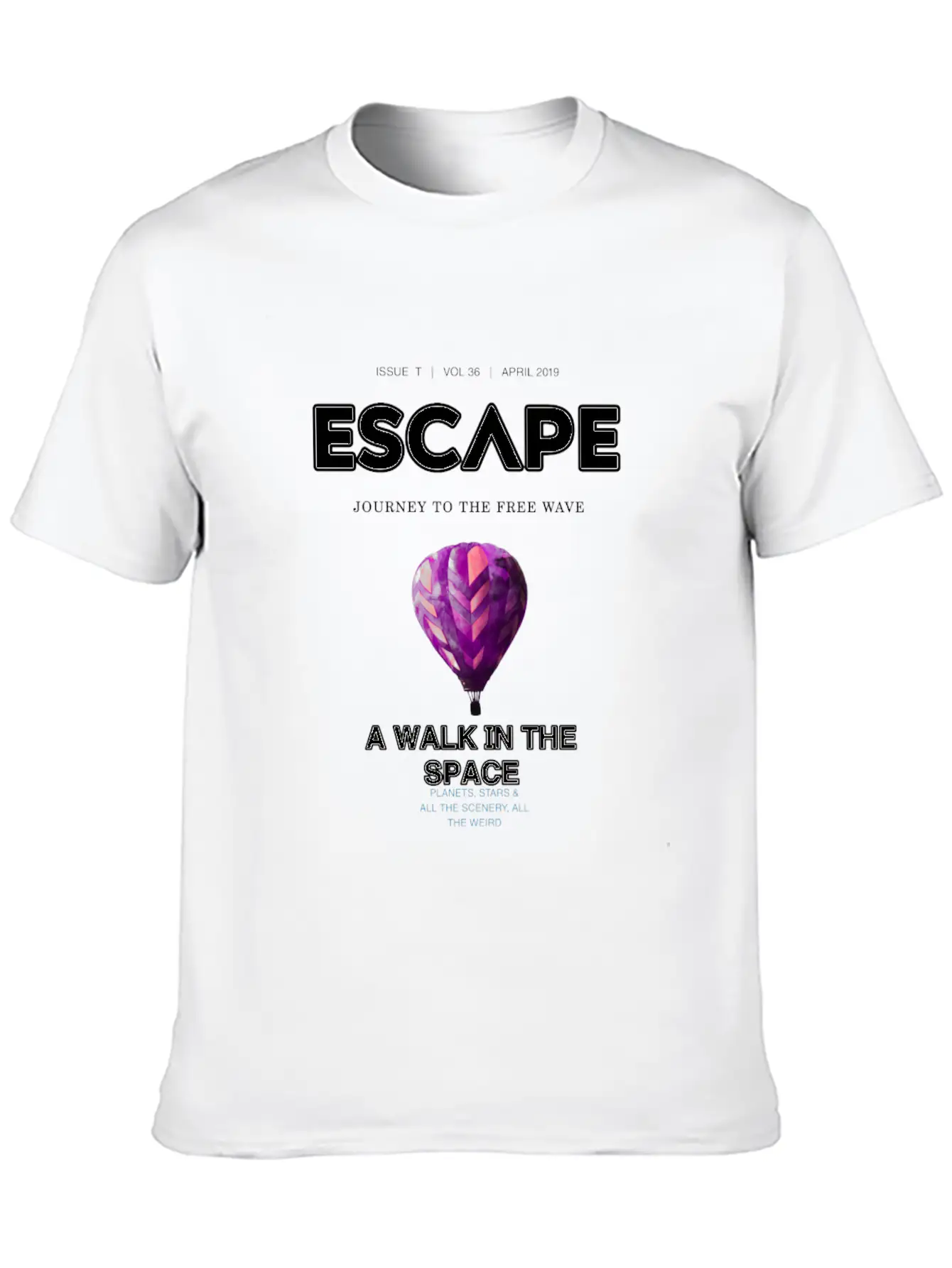 Walk To The Space Unisex Short Sleeve Soft Cotton T-Shirt – Casual Everyday Wear
