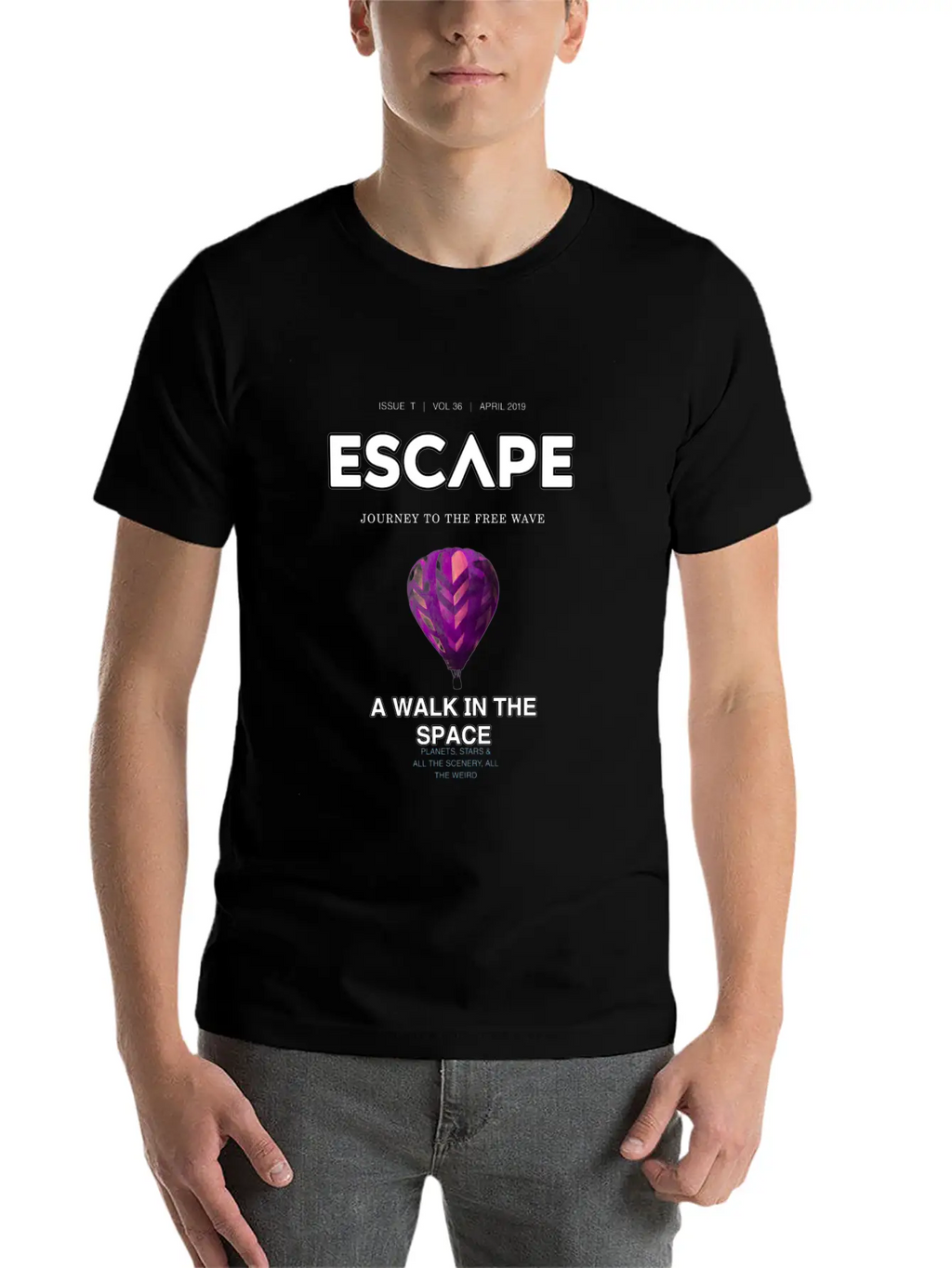 Walk To The Space Unisex Short Sleeve Soft Cotton T-Shirt – Casual Everyday Wear