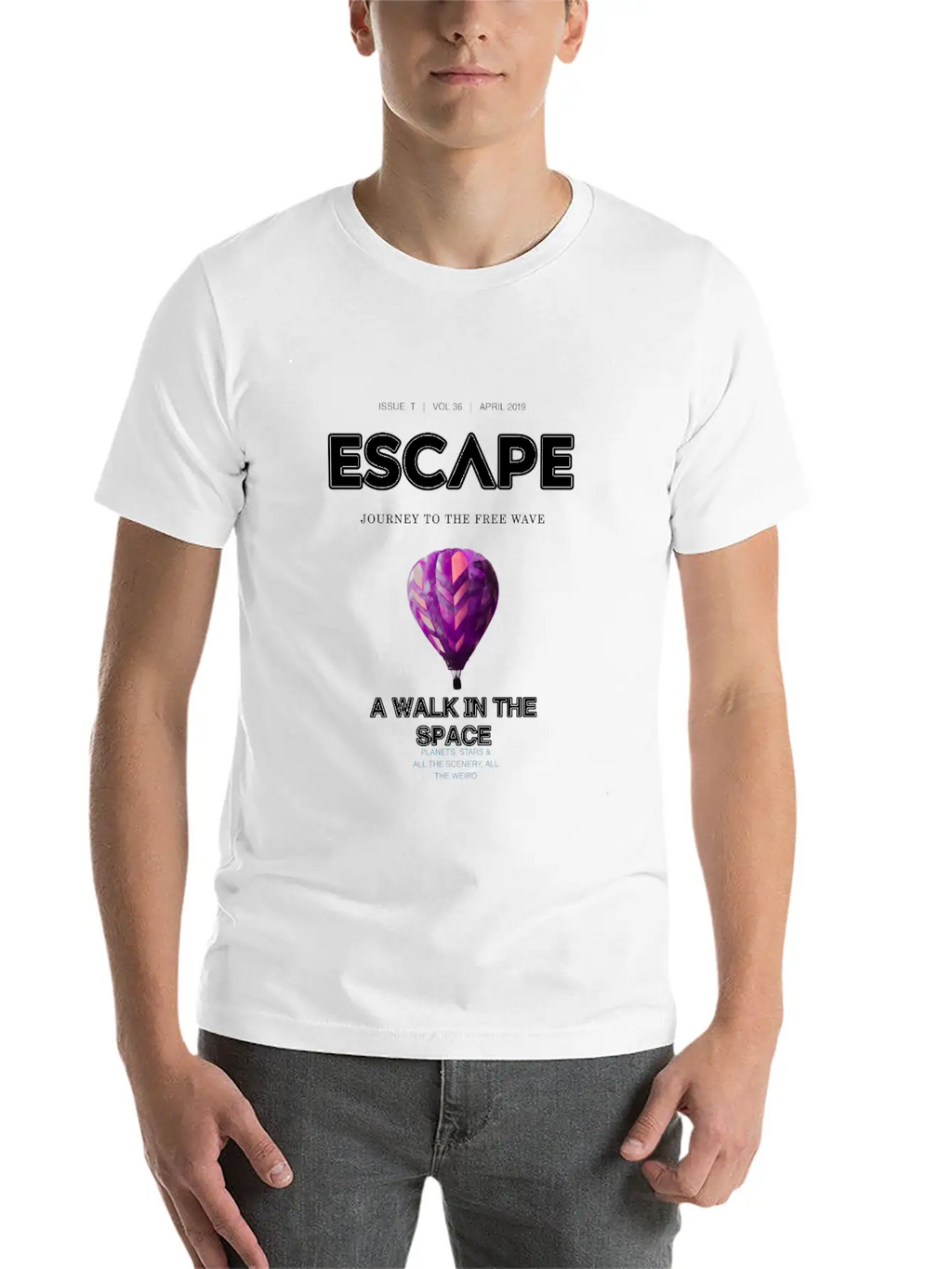 Walk To The Space Unisex Short Sleeve Soft Cotton T-Shirt – Casual Everyday Wear