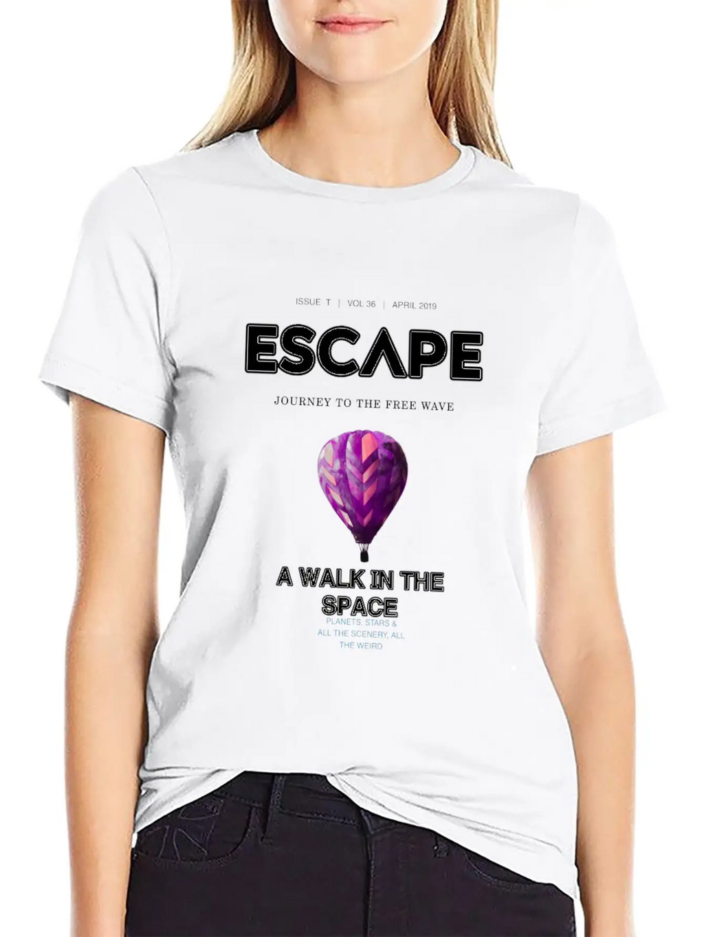 Walk To The Space Unisex Short Sleeve Soft Cotton T-Shirt – Casual Everyday Wear