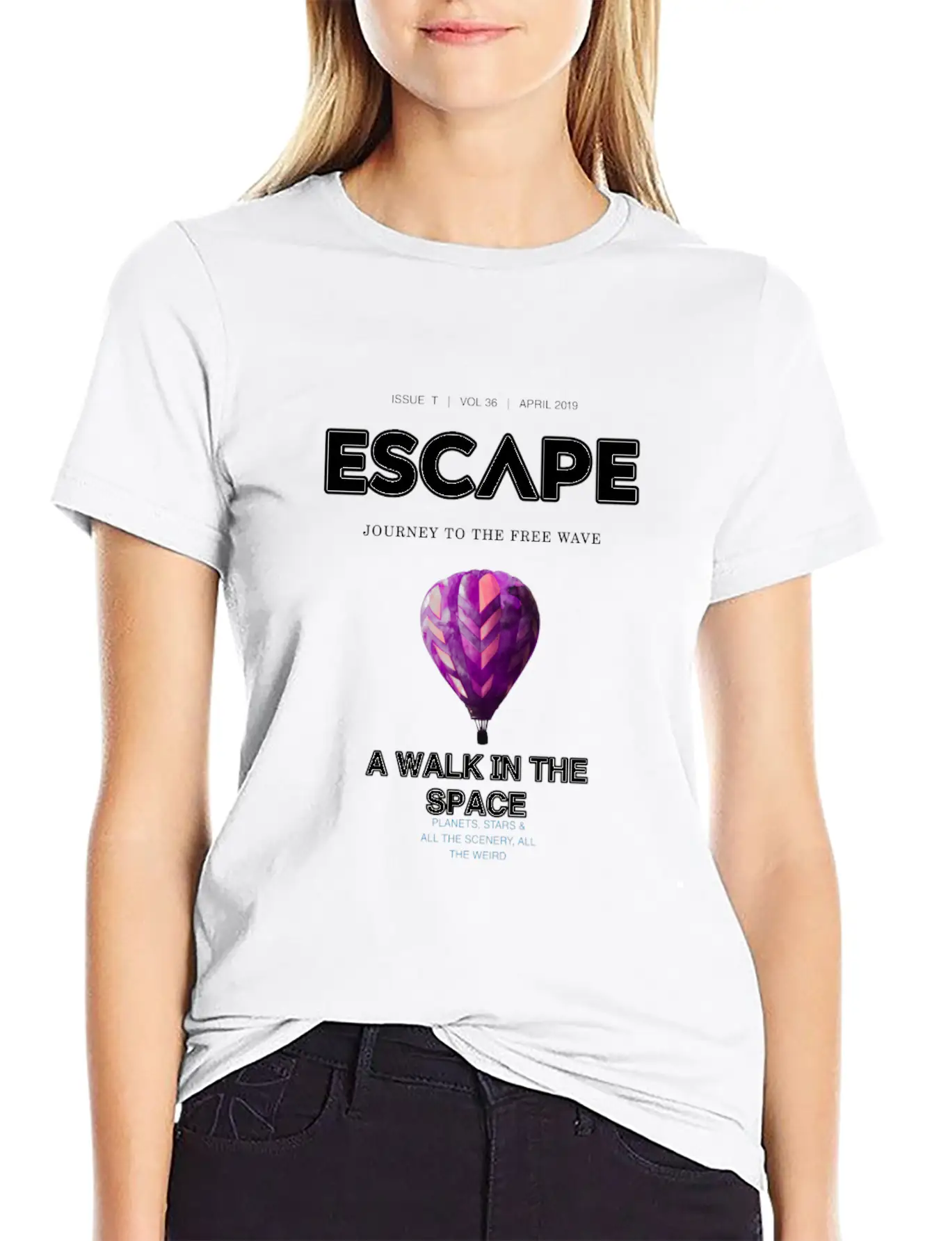 Walk To The Space Unisex Short Sleeve Soft Cotton T-Shirt – Casual Everyday Wear
