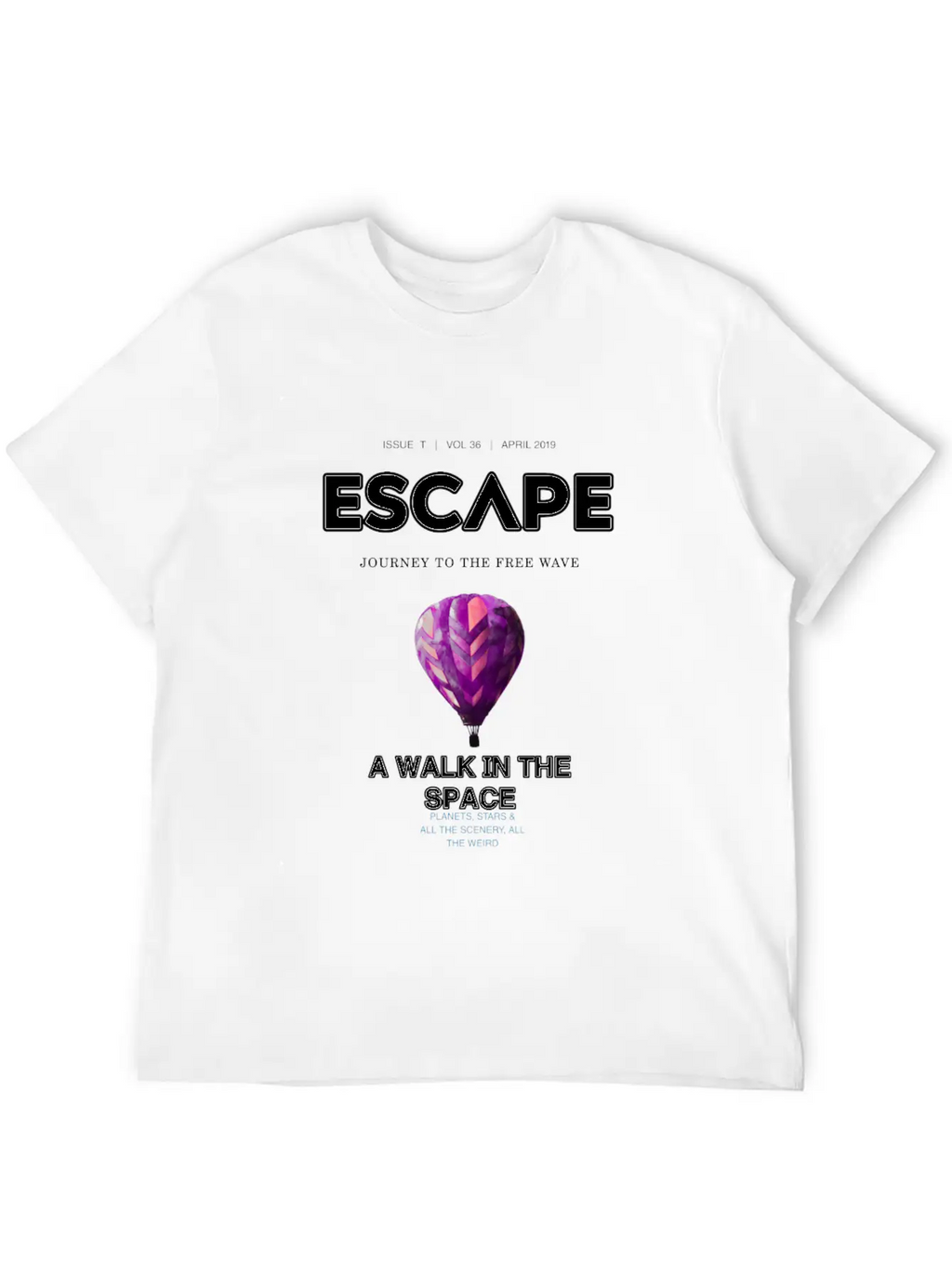 Walk To The Space Unisex Short Sleeve Soft Cotton T-Shirt – Casual Everyday Wear