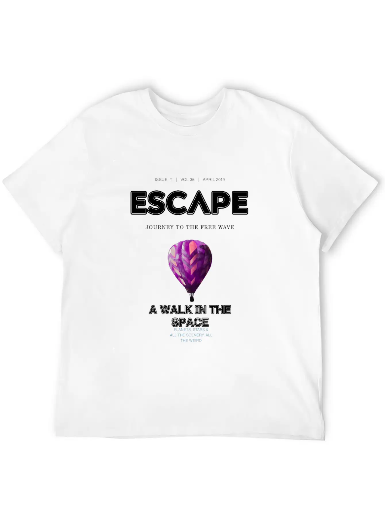 Walk To The Space Unisex Short Sleeve Soft Cotton T-Shirt – Casual Everyday Wear
