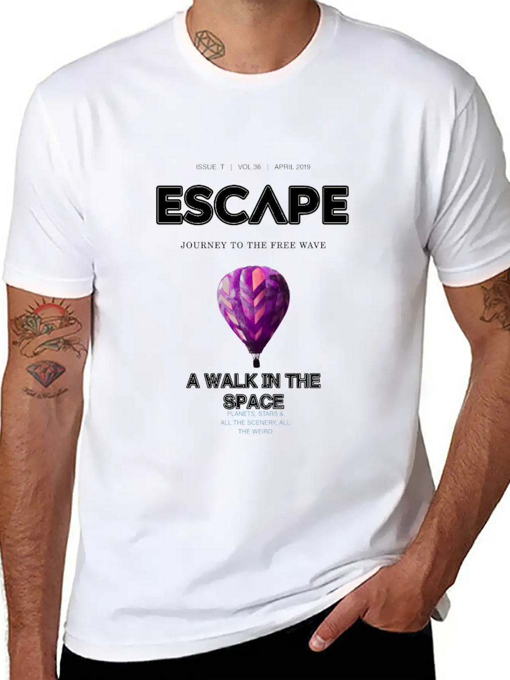 Walk To The Space Unisex Short Sleeve Soft Cotton T-Shirt – Casual Everyday Wear