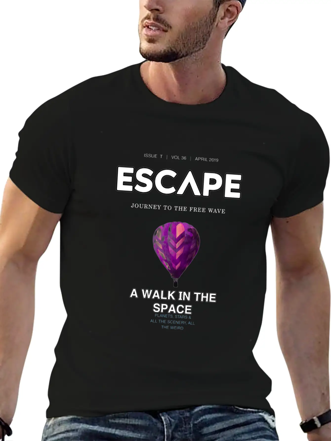 Walk To The Space Unisex Short Sleeve Soft Cotton T-Shirt – Casual Everyday Wear