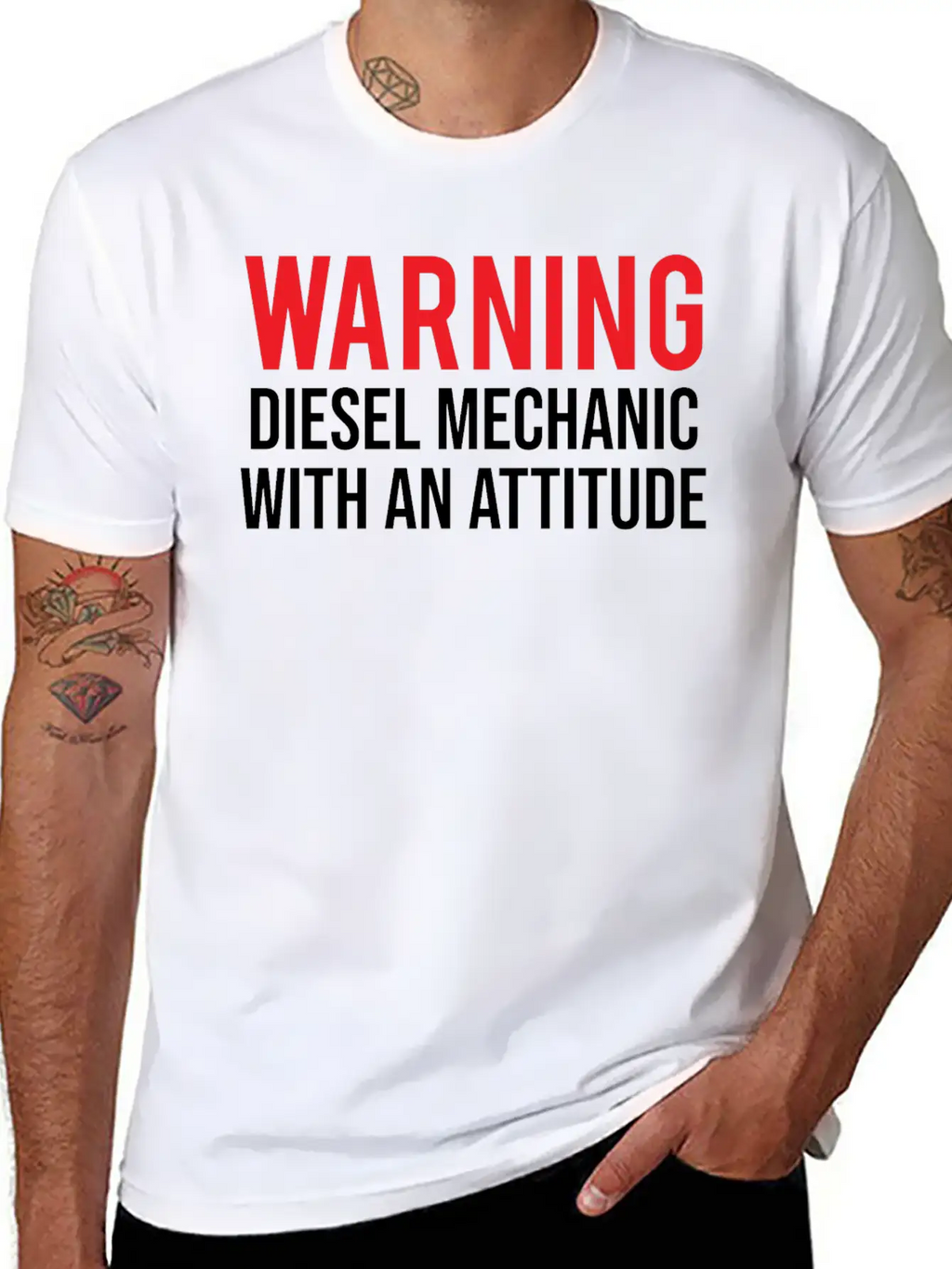 Warning Diesel Mechanic Attitude Funny T-shirt Unisex Casual T-Shirt – Clean Design For Daily Comfort