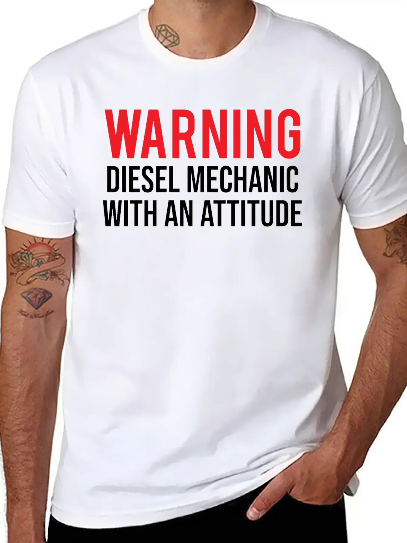 Warning Diesel Mechanic Attitude Funny T-shirt Unisex Casual T-Shirt – Clean Design For Daily Comfort