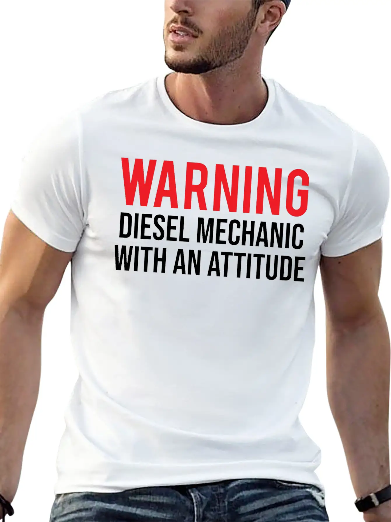 Warning Diesel Mechanic Attitude Funny T-shirt Unisex Casual T-Shirt – Clean Design For Daily Comfort