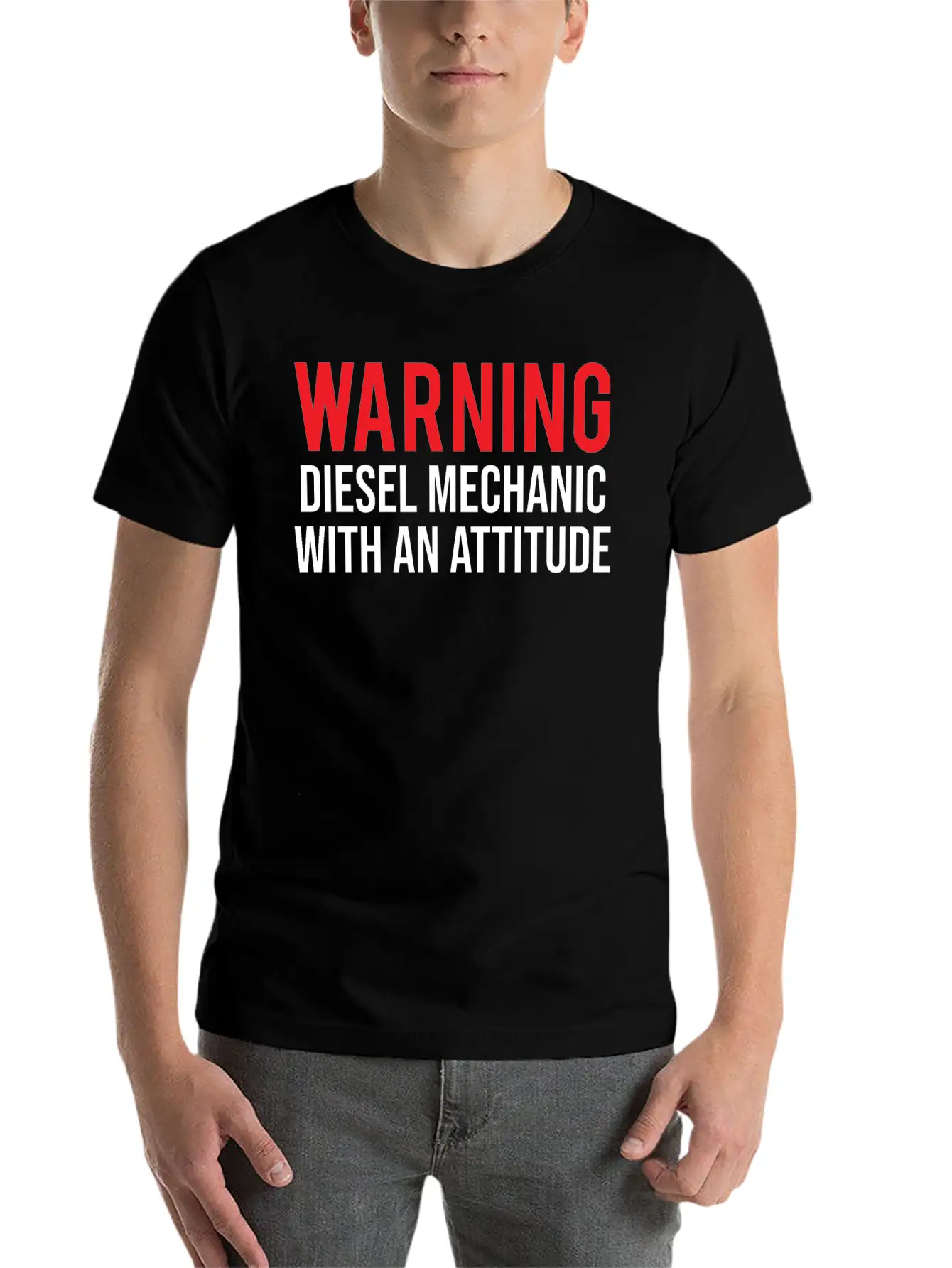 Warning Diesel Mechanic Attitude Funny T-shirt Unisex Casual T-Shirt – Clean Design For Daily Comfort