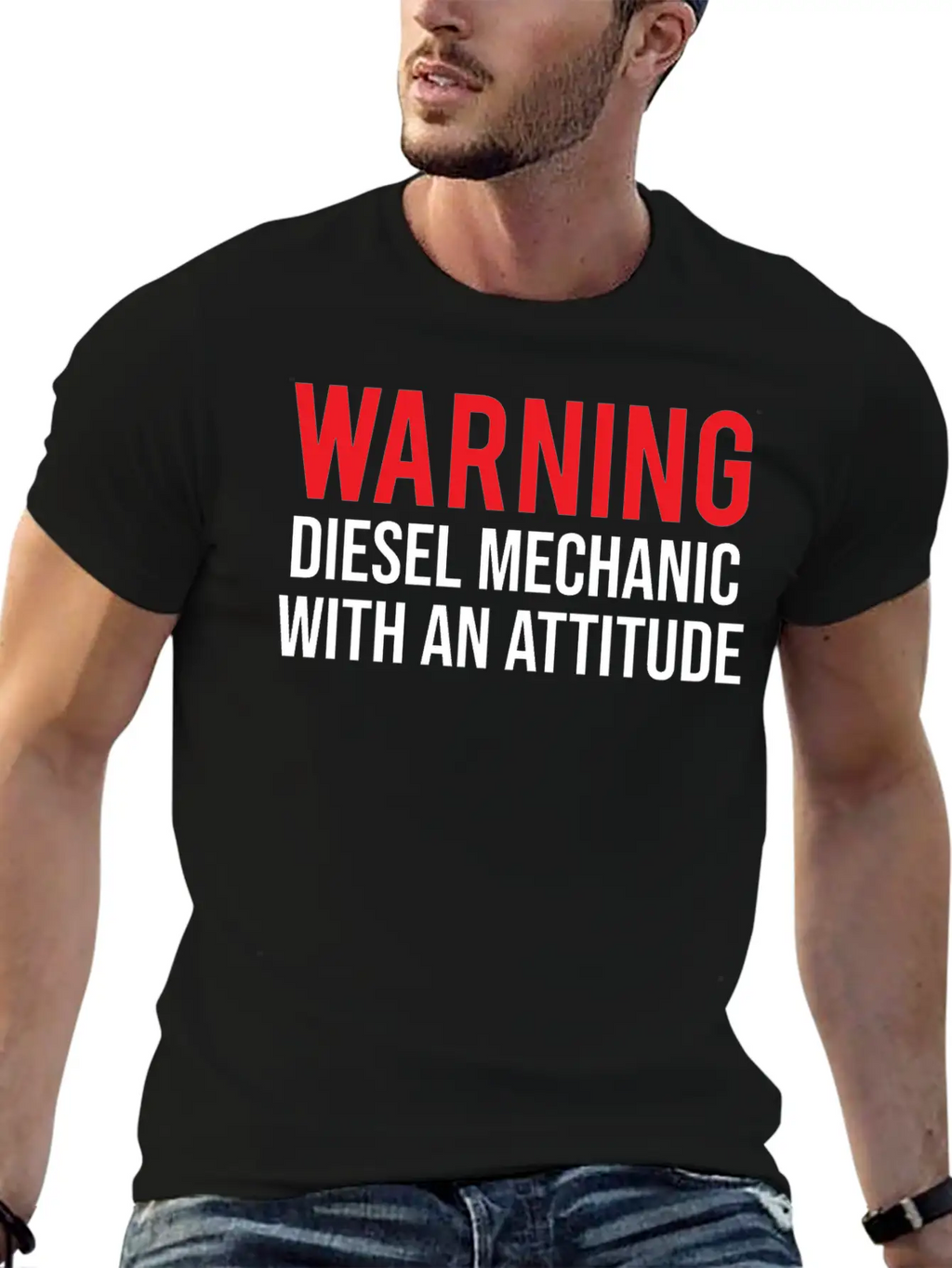 Warning Diesel Mechanic Attitude Funny T-shirt Unisex Casual T-Shirt – Clean Design For Daily Comfort