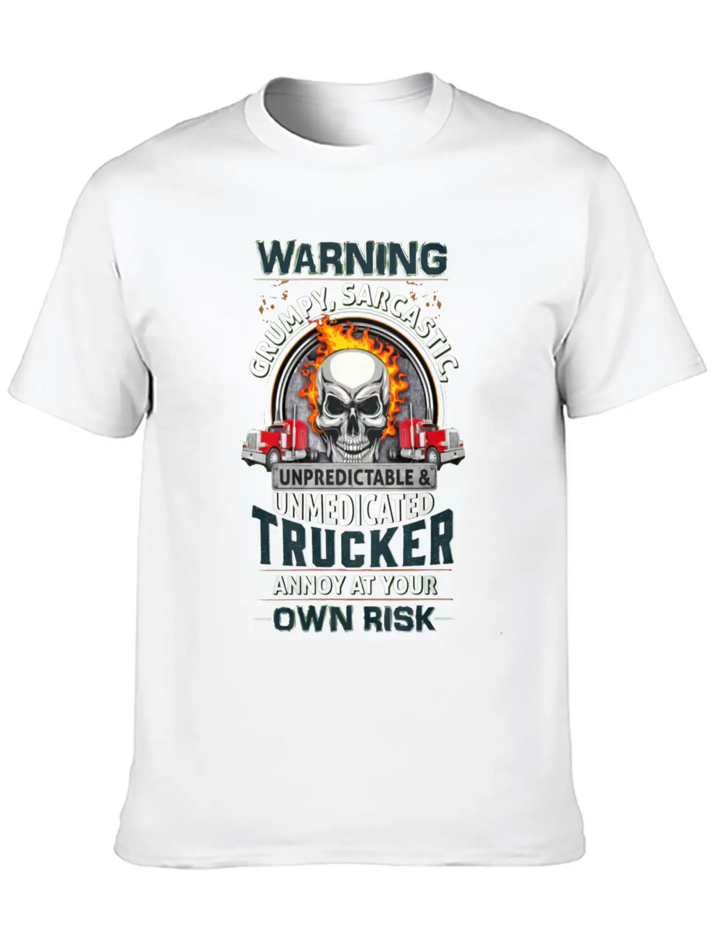 Warning Grumpy Sarcastic Unisex Short Sleeve Soft Cotton T-Shirt – Casual Everyday Wear