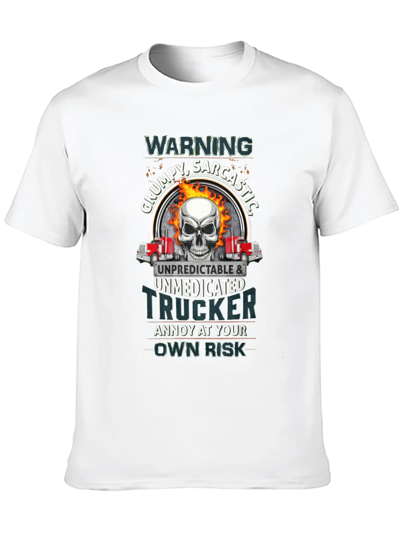 Warning Grumpy Sarcastic Unisex Short Sleeve Soft Cotton T-Shirt – Casual Everyday Wear