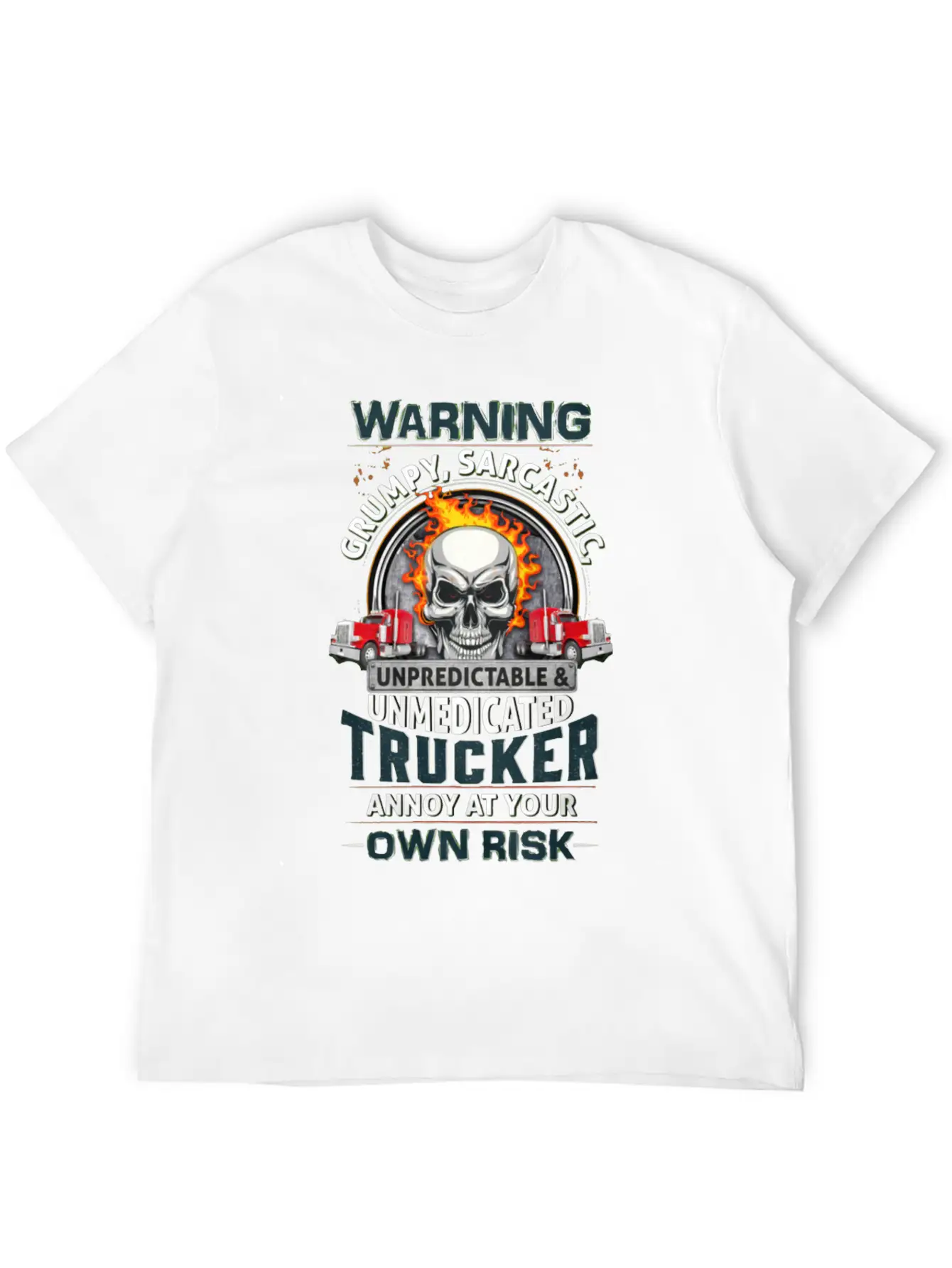 Warning Grumpy Sarcastic Unisex Short Sleeve Soft Cotton T-Shirt – Casual Everyday Wear