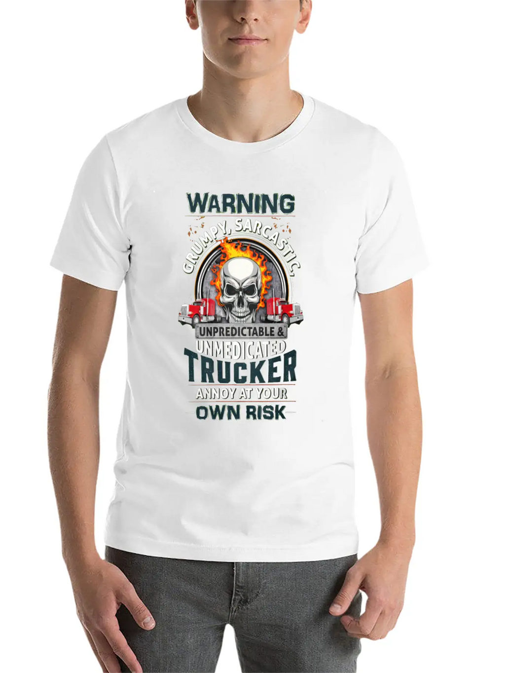 Warning Grumpy Sarcastic Unisex Short Sleeve Soft Cotton T-Shirt – Casual Everyday Wear