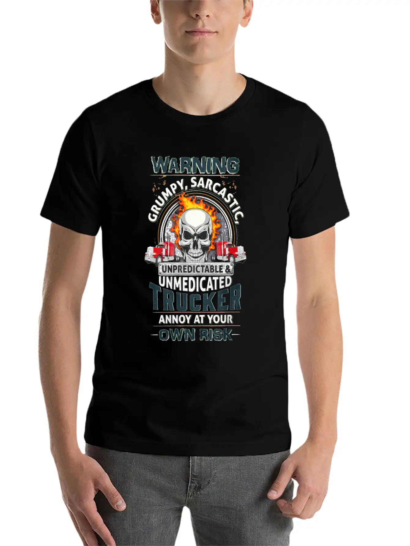 Warning Grumpy Sarcastic Unisex Short Sleeve Soft Cotton T-Shirt – Casual Everyday Wear