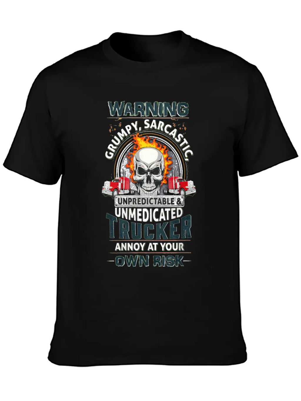 Warning Grumpy Sarcastic Unisex Short Sleeve Soft Cotton T-Shirt – Casual Everyday Wear