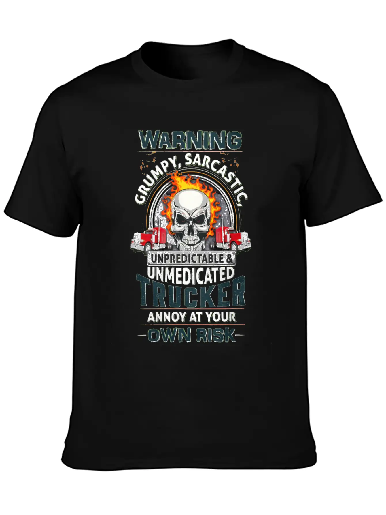 Warning Grumpy Sarcastic Unisex Short Sleeve Soft Cotton T-Shirt – Casual Everyday Wear
