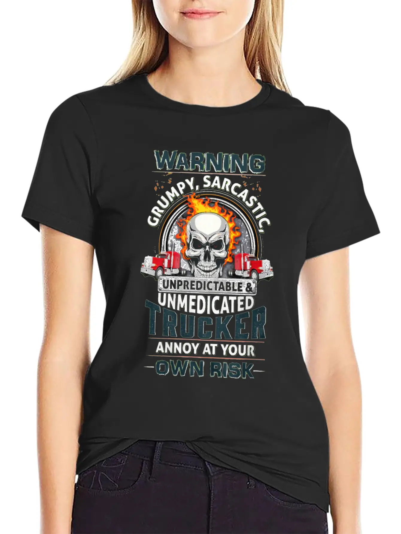 Warning Grumpy Sarcastic Unisex Short Sleeve Soft Cotton T-Shirt – Casual Everyday Wear