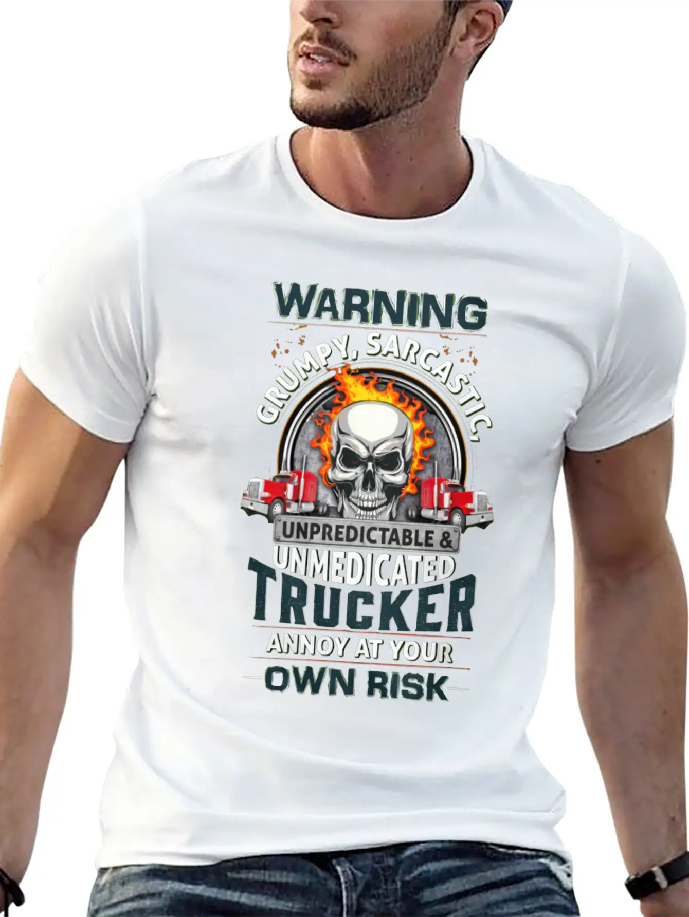 Warning Grumpy Sarcastic Unisex Short Sleeve Soft Cotton T-Shirt – Casual Everyday Wear