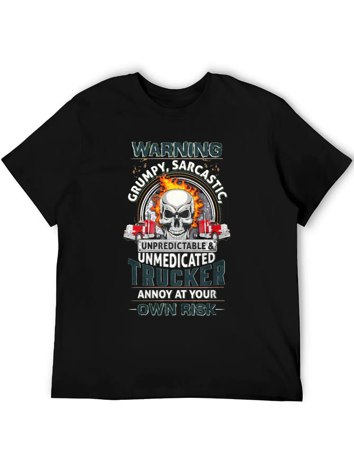 Warning Grumpy Sarcastic Unisex Short Sleeve Soft Cotton T-Shirt – Casual Everyday Wear