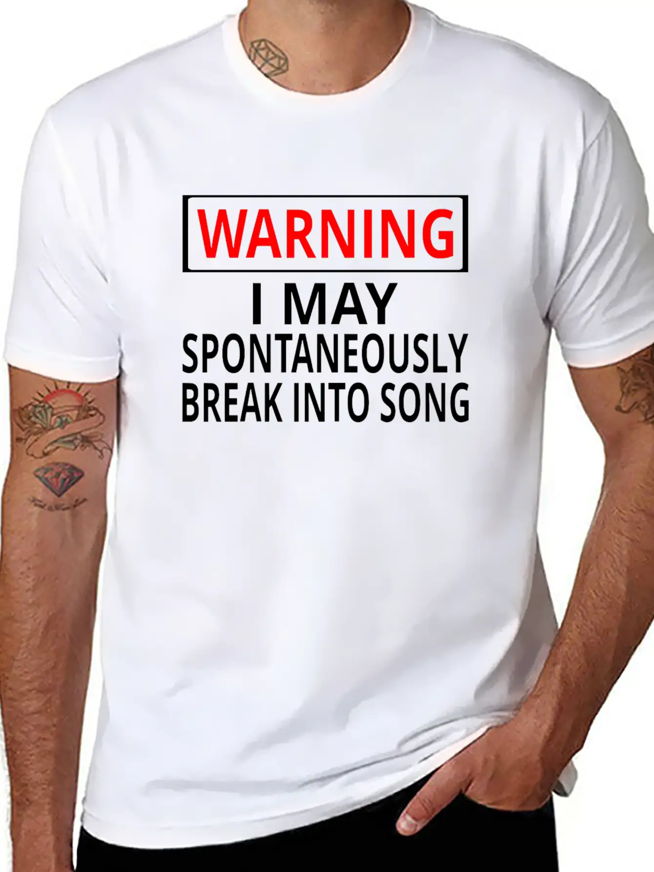 Warning: I May Spontaneously Break Into Song Classic Fit Graphic Tee For Daily Comfort – Unisex Cotton Shirt
