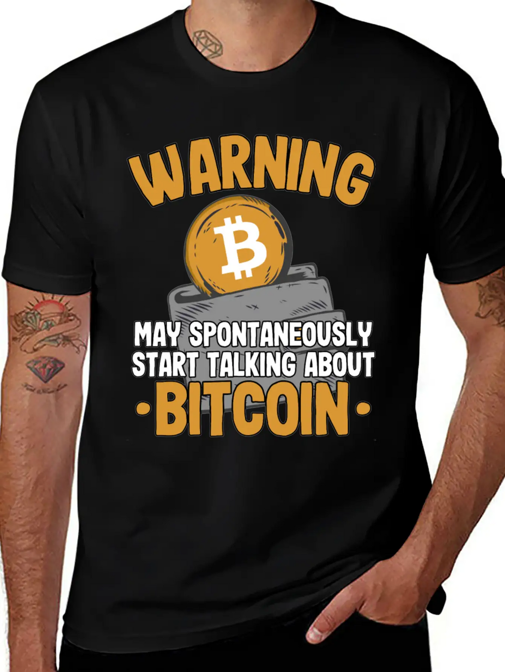 Warning Maytalk About Bitcoin Funny Btc Crypto Breathable Soft Cotton T-Shirt – Timeless Casual Look