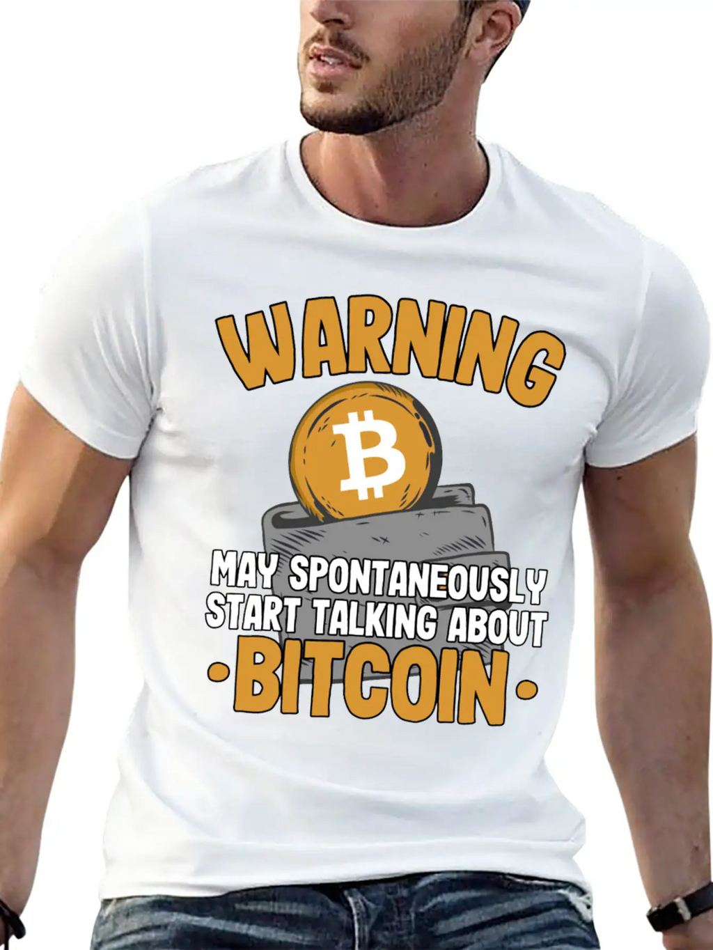 Warning Maytalk About Bitcoin Funny Btc Crypto Breathable Soft Cotton T-Shirt – Timeless Casual Look