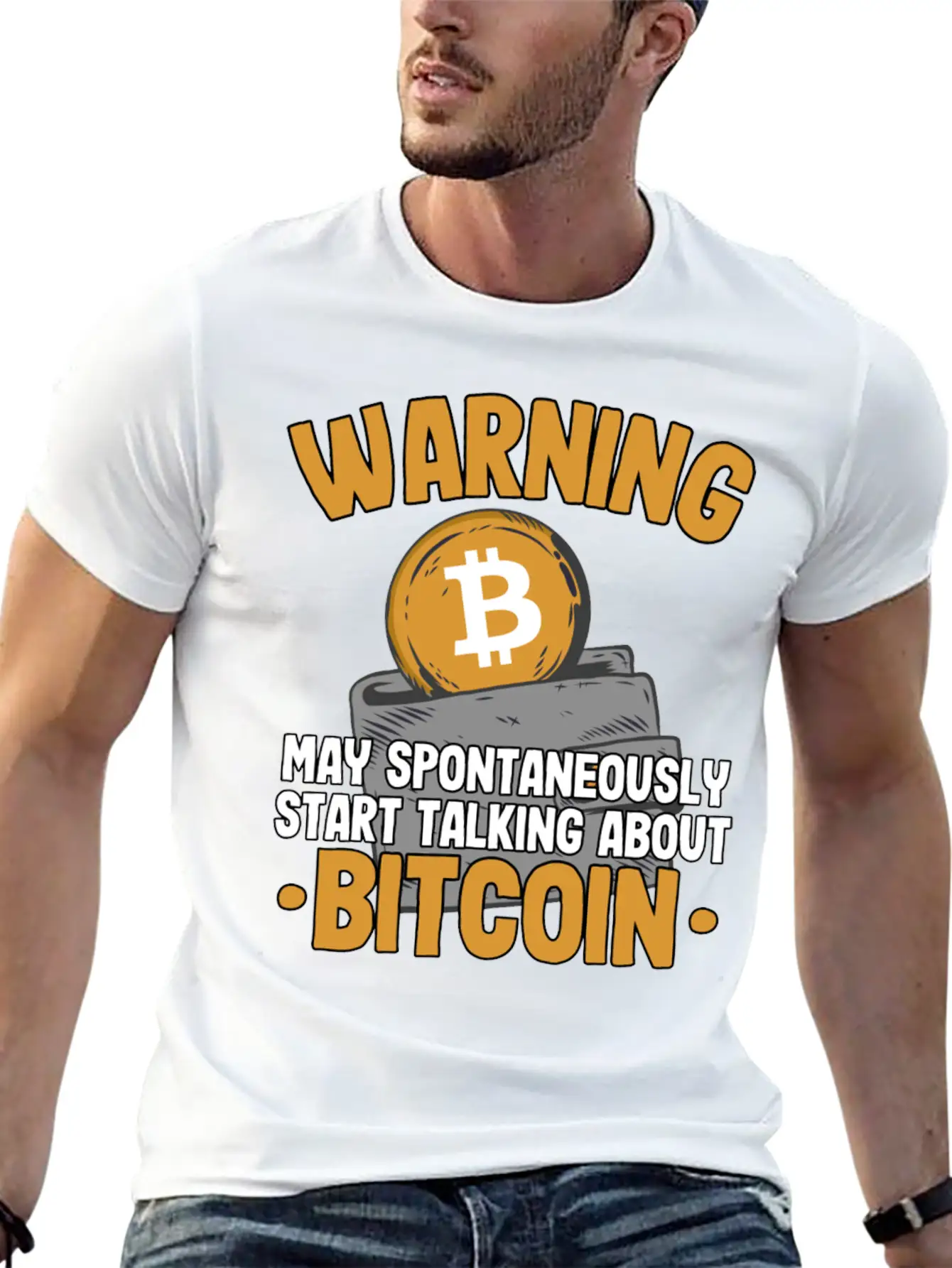 Warning Maytalk About Bitcoin Funny Btc Crypto Breathable Soft Cotton T-Shirt – Timeless Casual Look