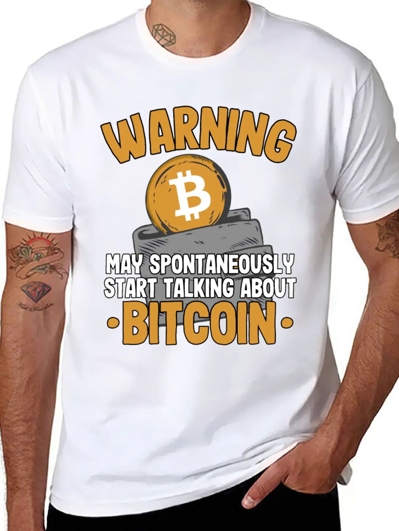 Warning Maytalk About Bitcoin Funny Btc Crypto Breathable Soft Cotton T-Shirt – Timeless Casual Look