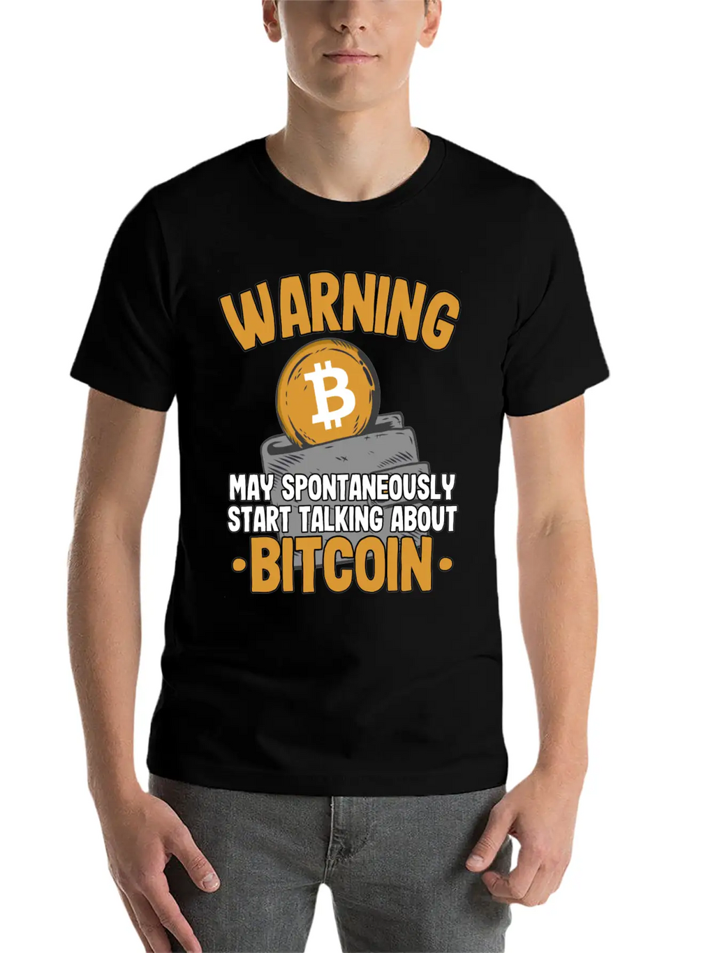 Warning Maytalk About Bitcoin Funny Btc Crypto Breathable Soft Cotton T-Shirt – Timeless Casual Look