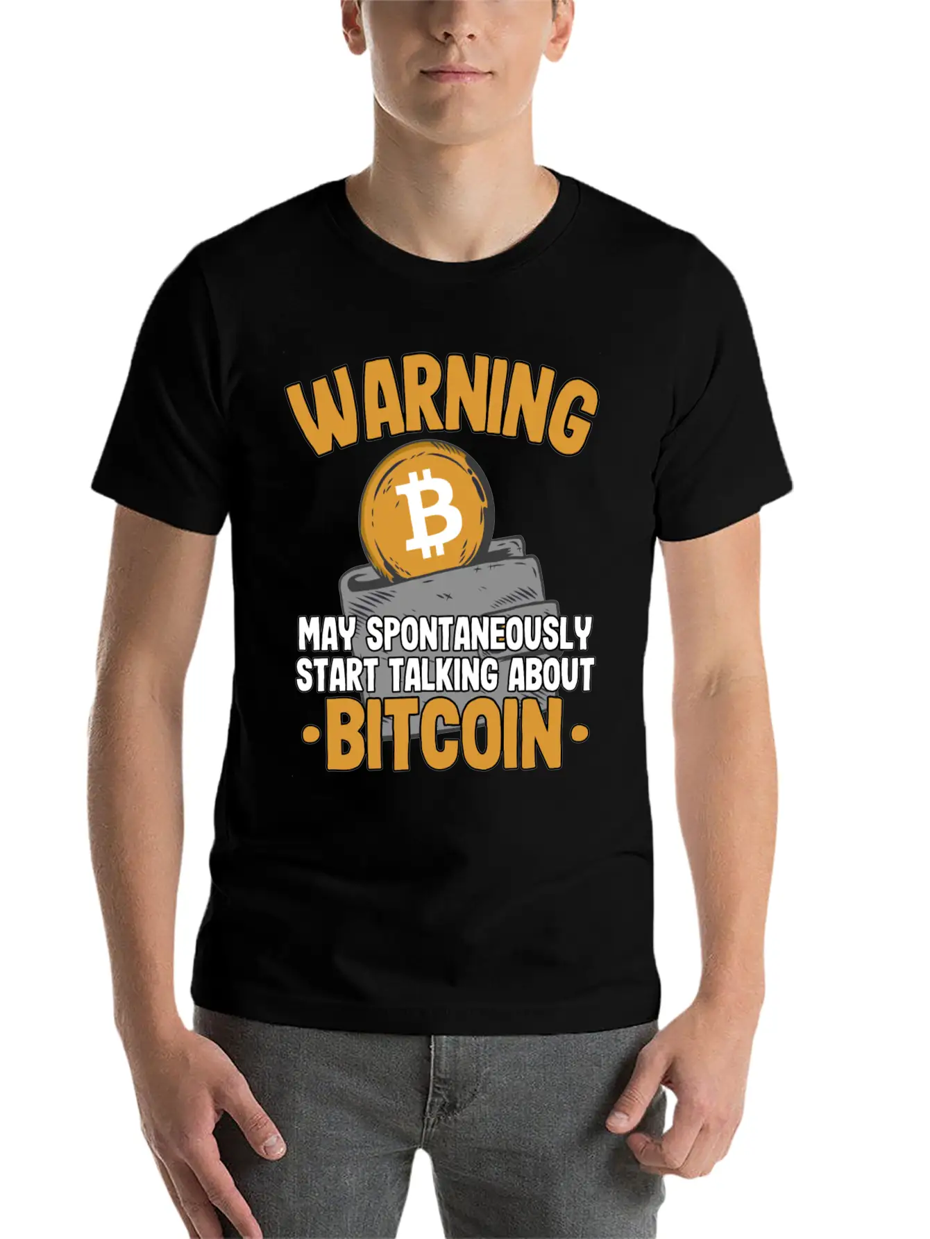 Warning Maytalk About Bitcoin Funny Btc Crypto Breathable Soft Cotton T-Shirt – Timeless Casual Look