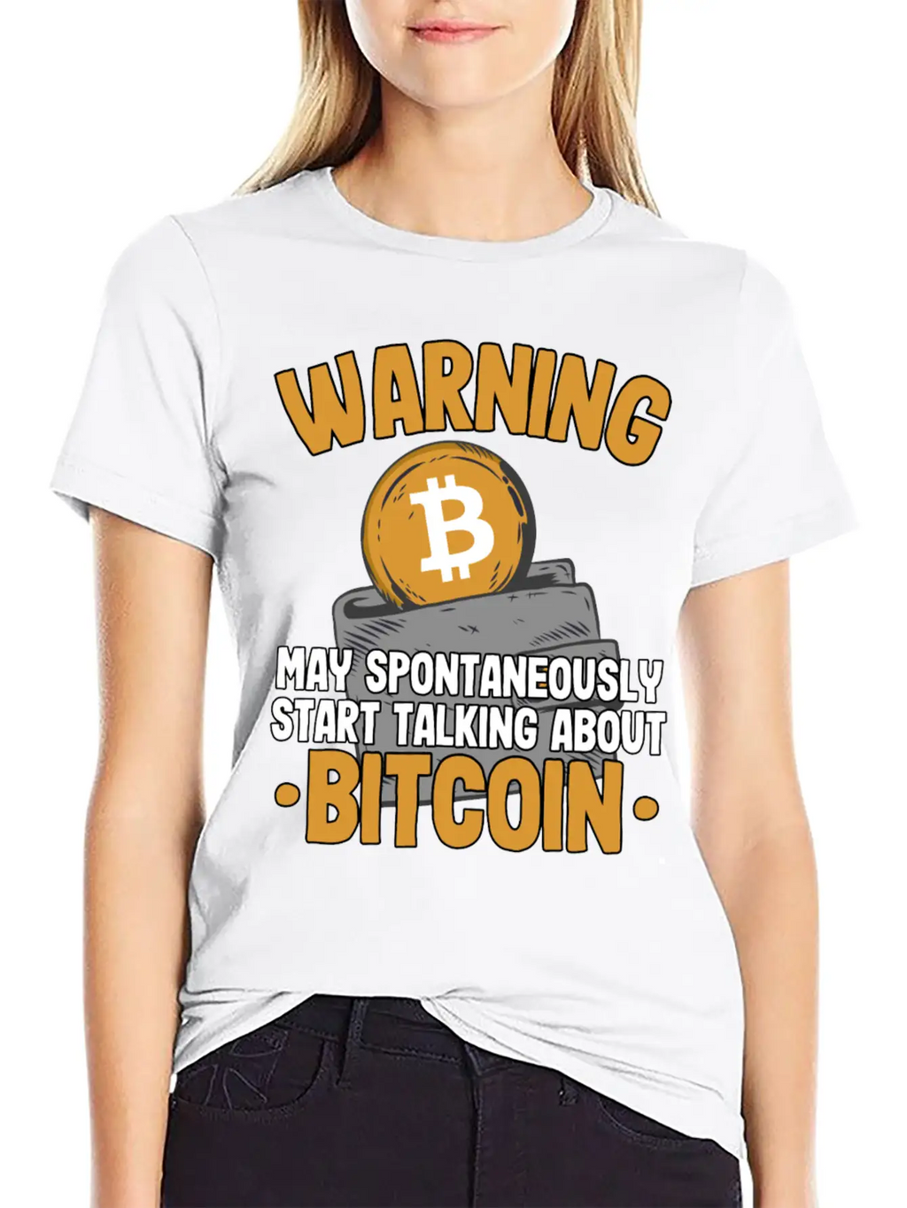 Warning Maytalk About Bitcoin Funny Btc Crypto Breathable Soft Cotton T-Shirt – Timeless Casual Look