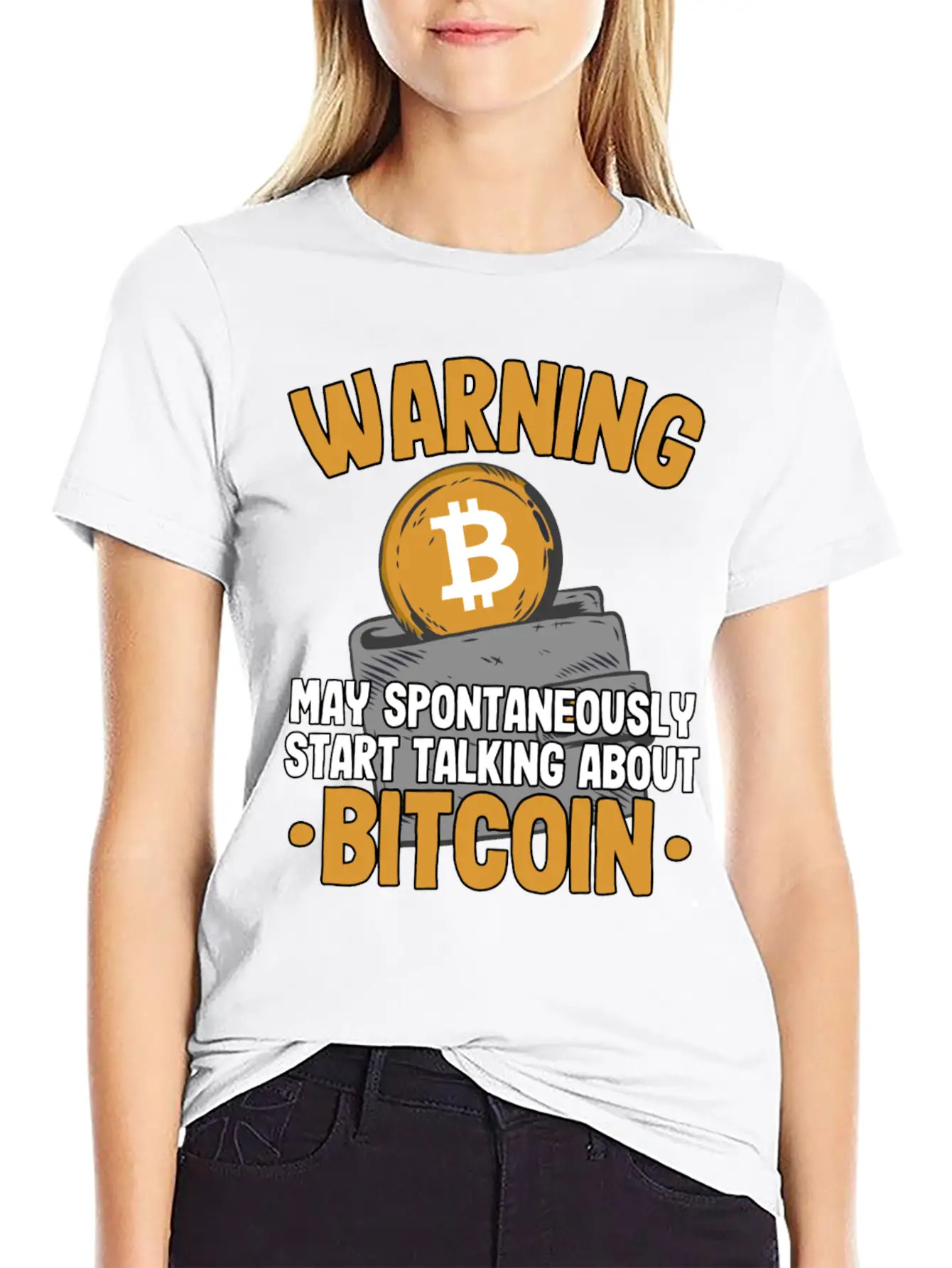 Warning Maytalk About Bitcoin Funny Btc Crypto Breathable Soft Cotton T-Shirt – Timeless Casual Look