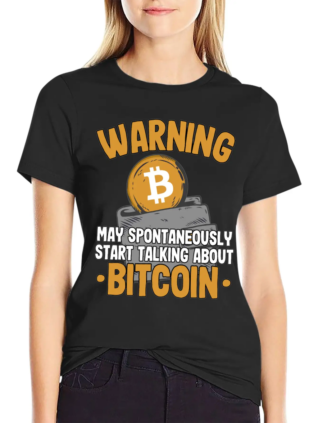Warning Maytalk About Bitcoin Funny Btc Crypto Breathable Soft Cotton T-Shirt – Timeless Casual Look